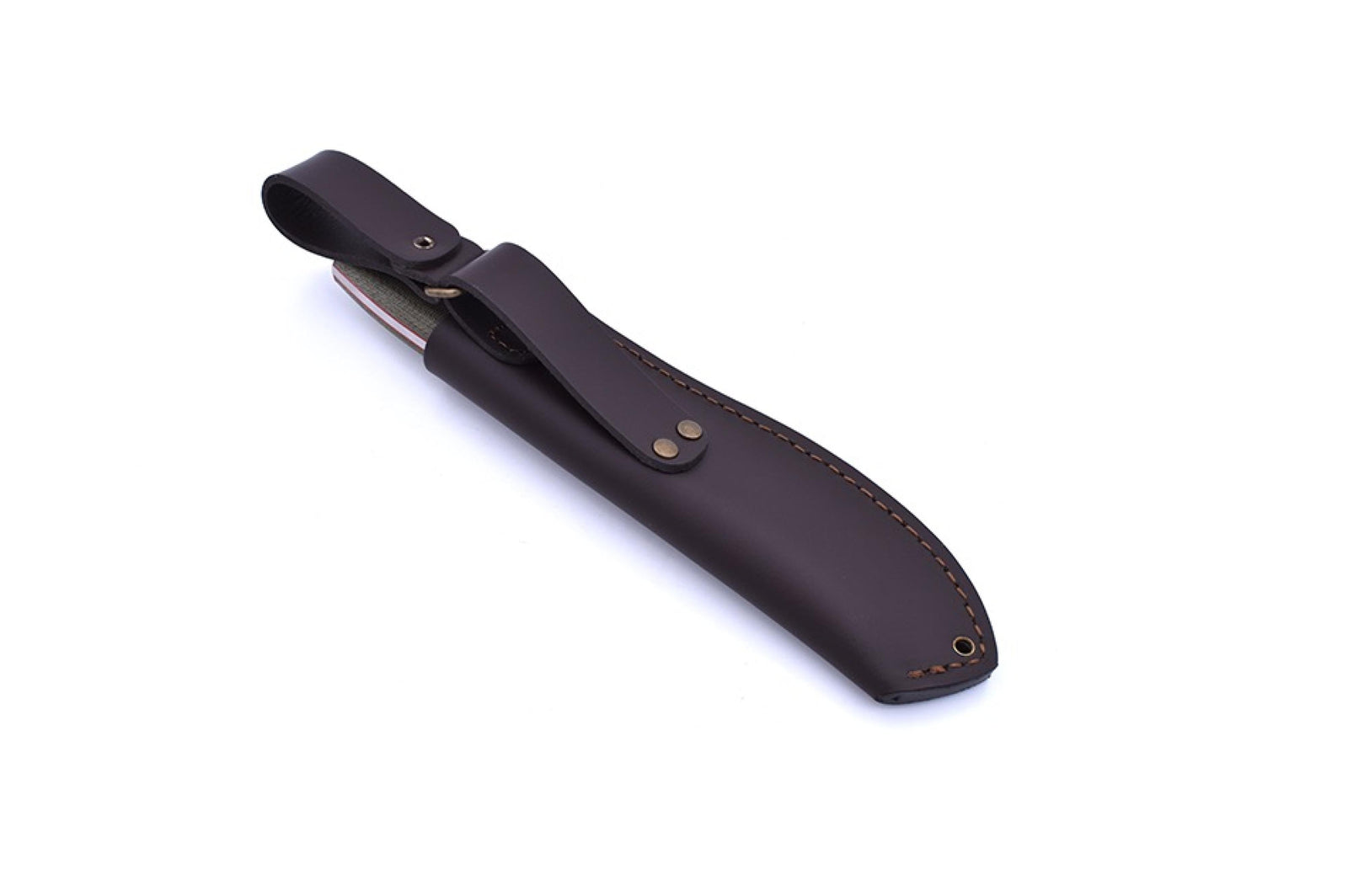 Brisa - Nessmuk 125 - GreenMicarta - Scandi - Leather - 24 cm - Bushcraft knives