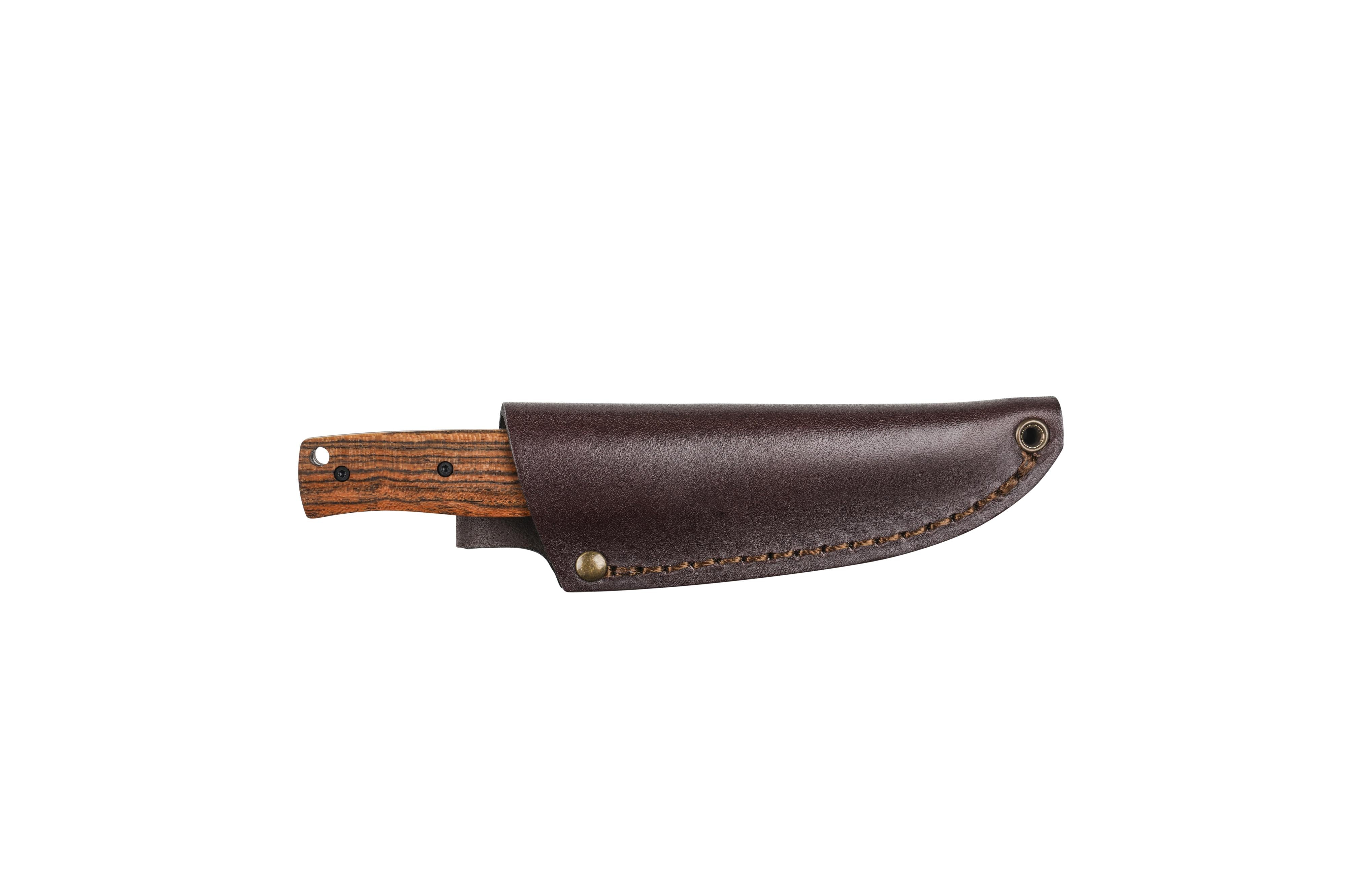 Pk70Fx - Bocote - Scandi - Leather - 16 cm - Bushcraft knives