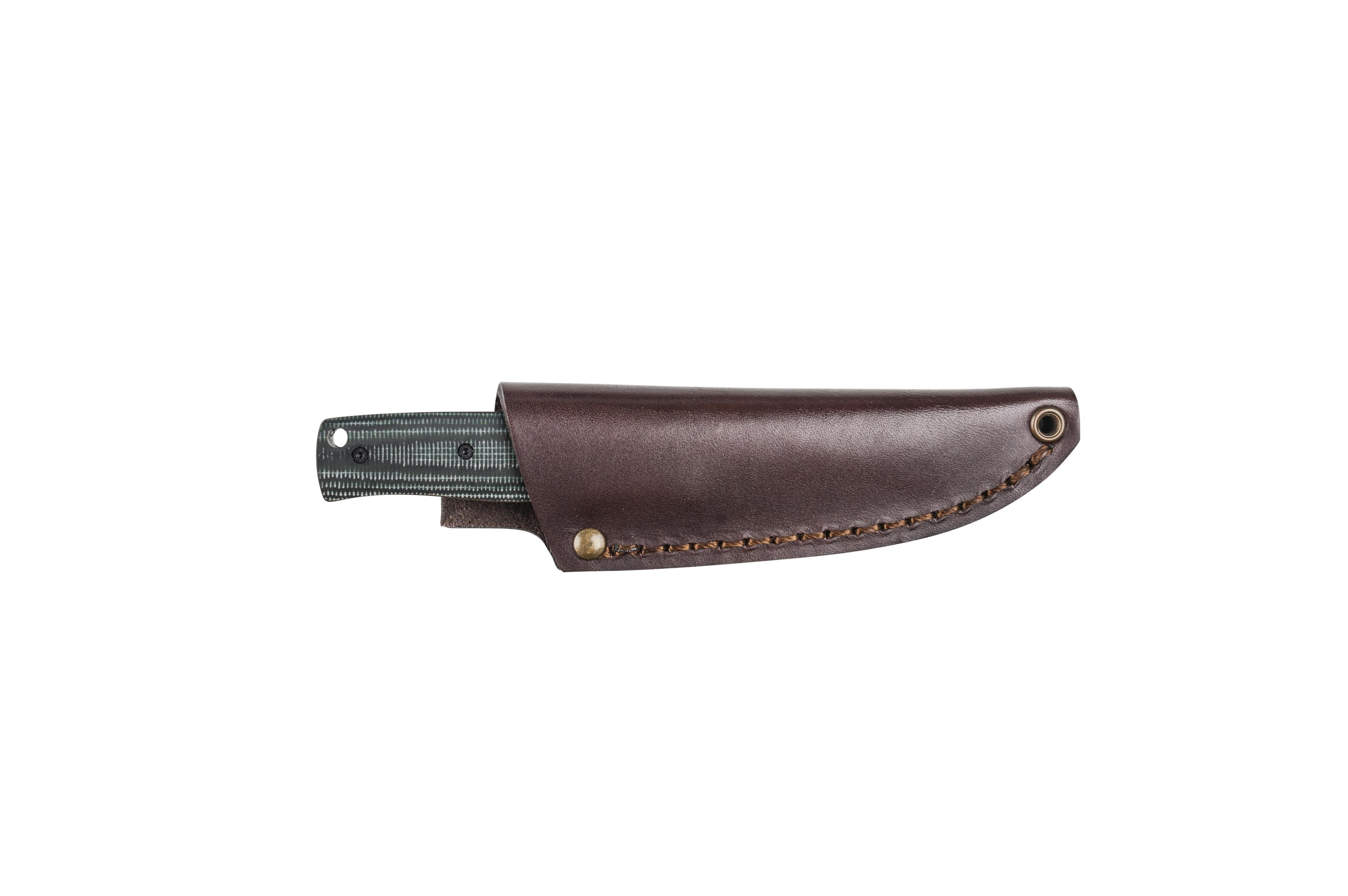 Pk70Fx - Hunters Green Micarta - Scandi - Leather - 16 cm - Bushcraft knives