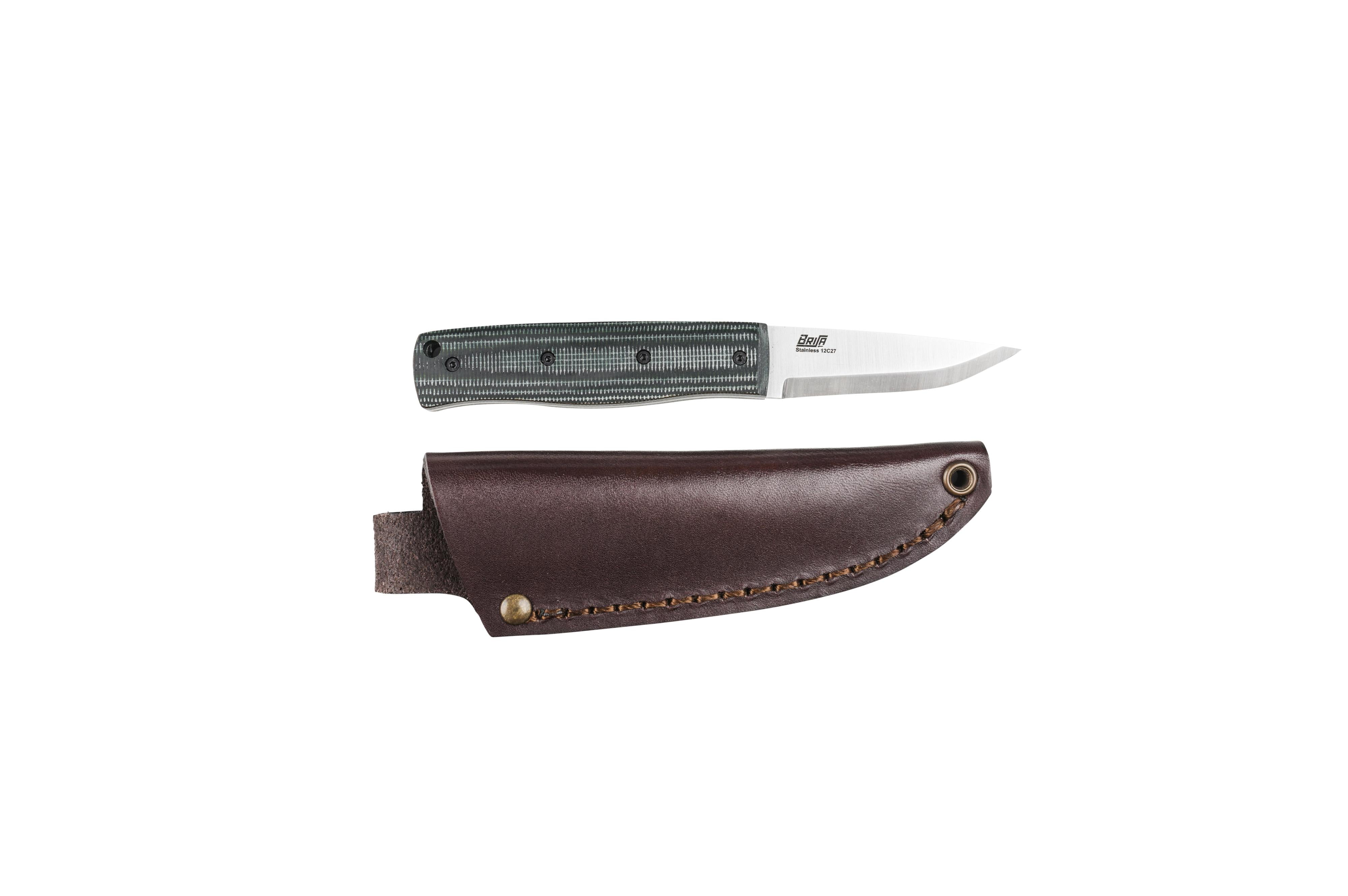 Pk70Fx - Hunters Green Micarta - Scandi - Leather - 16 cm - Bushcraft knives