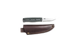 Brisa - Pk70Fx - Hunters Green Micarta - Scandi - Leather - 16 cm - Bushcraft knives