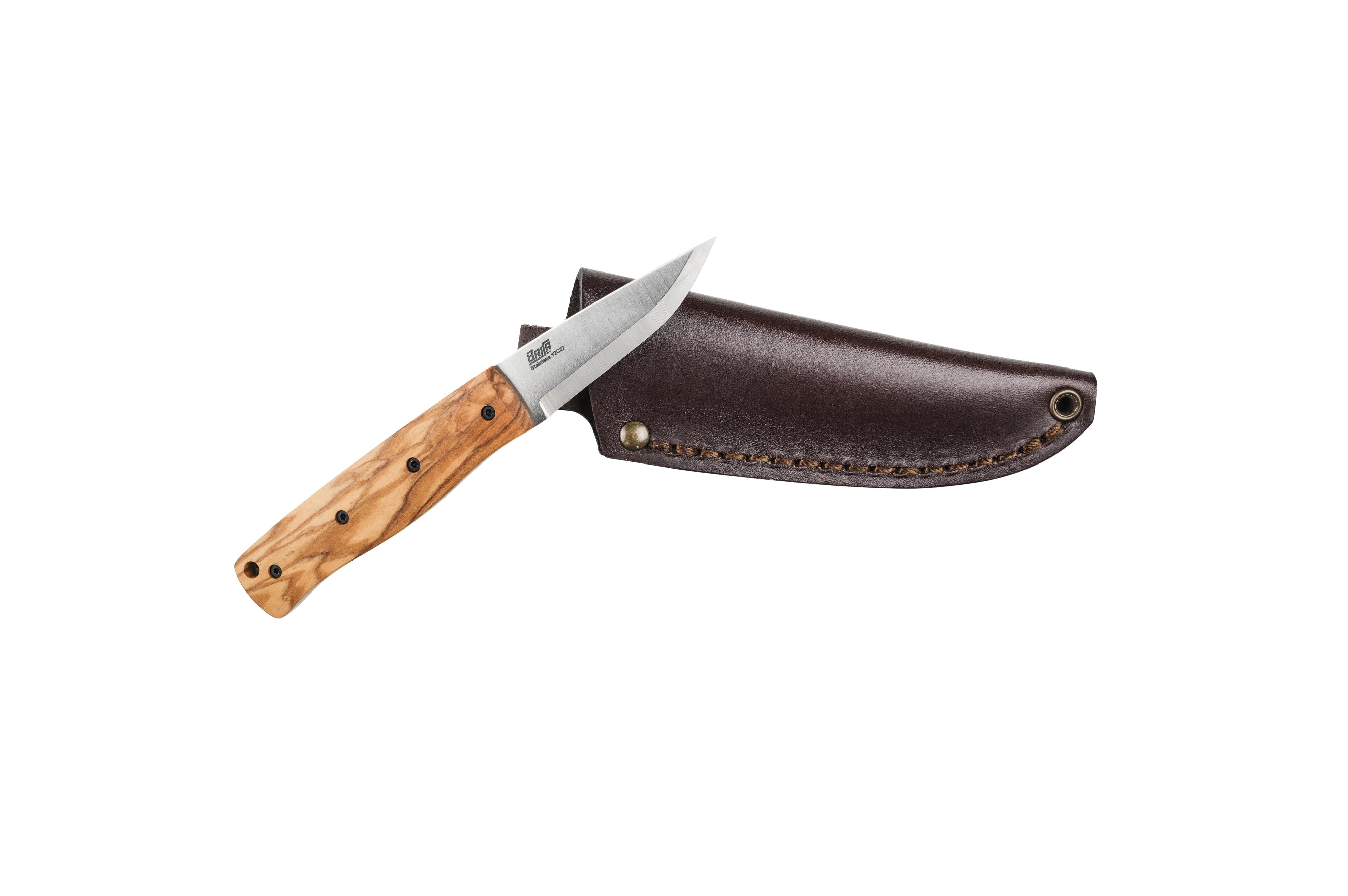 Brisa - Pk70Fx - Olive - Scandi - Leather - 16 cm - Bushcraft knives