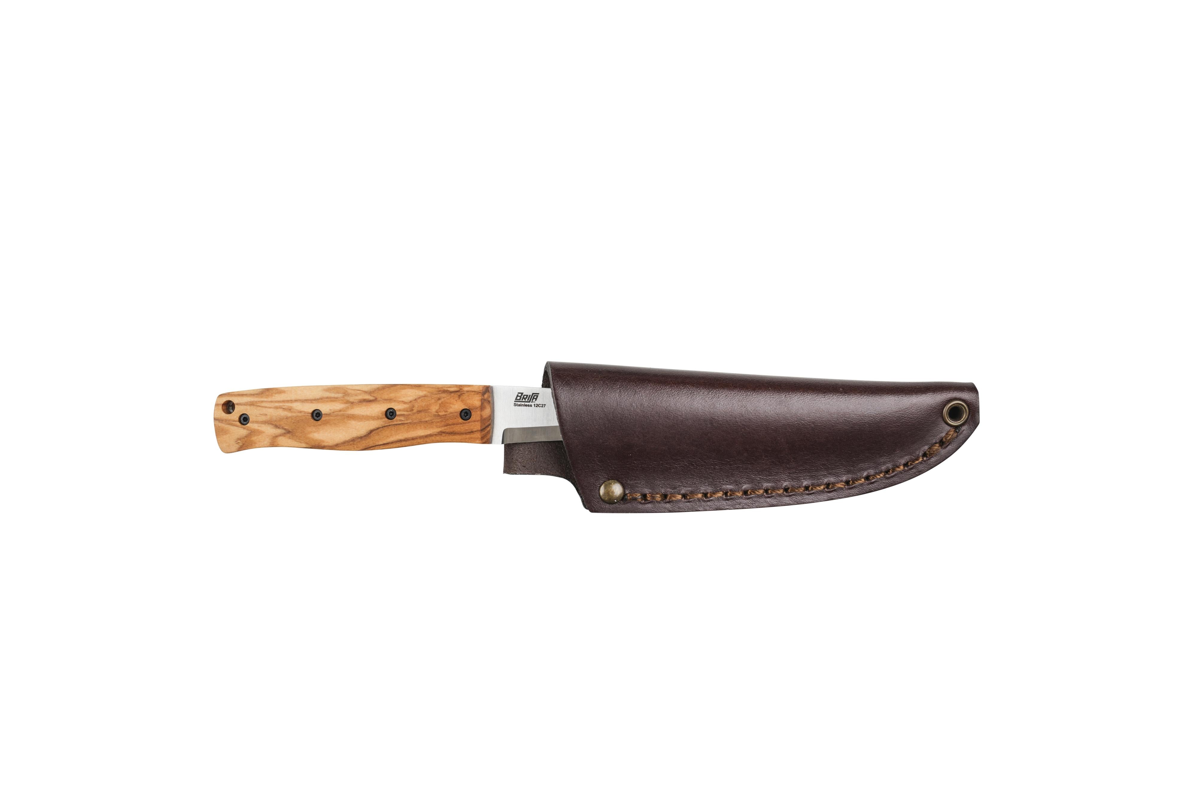 Brisa - Pk70Fx - Olive - Scandi - Leather - 16 cm - Bushcraft knives