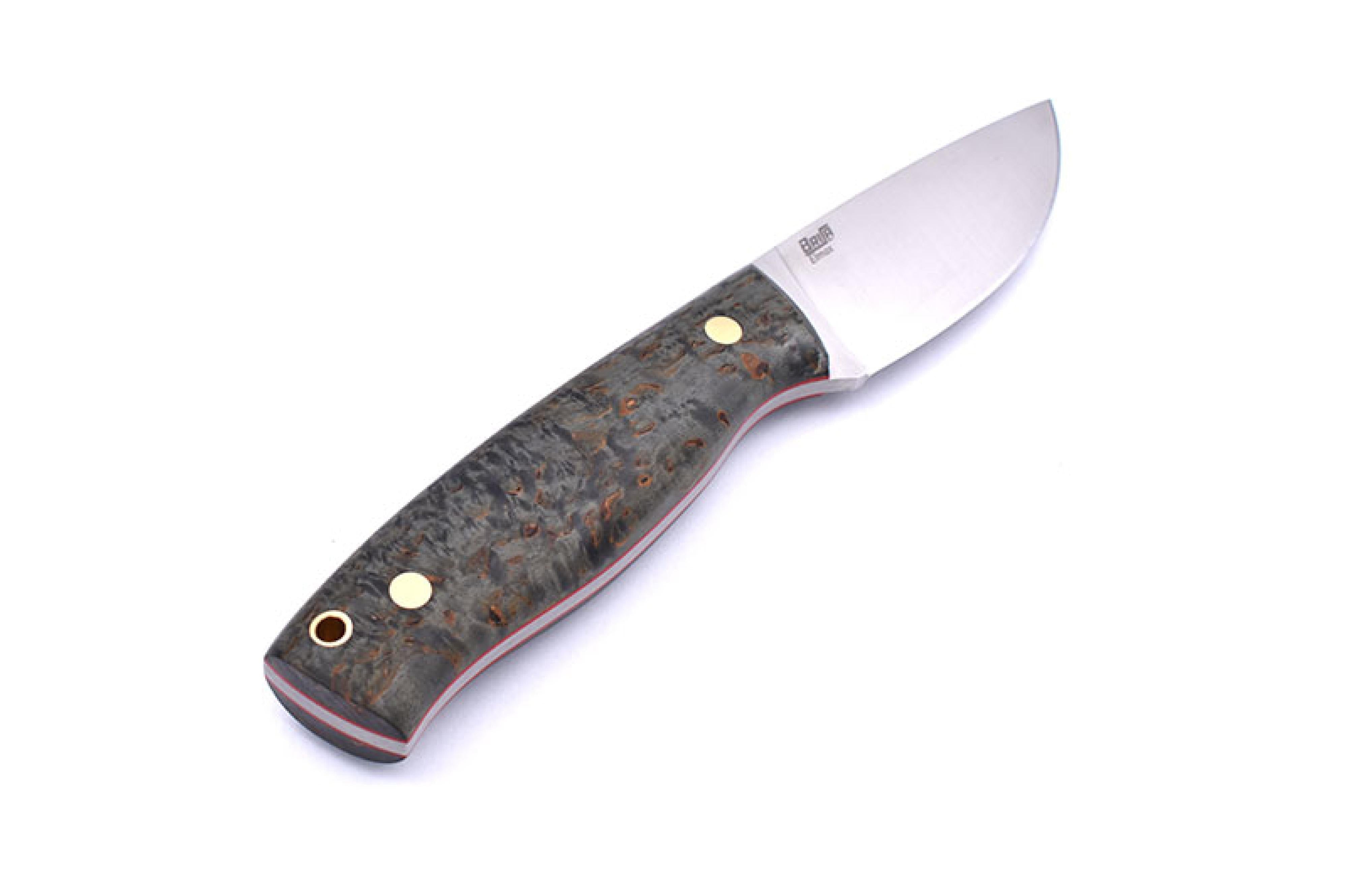 Brisa - Skinner 90 - CurlyBirch - Flat - Leather - 20 cm - Hunting knives