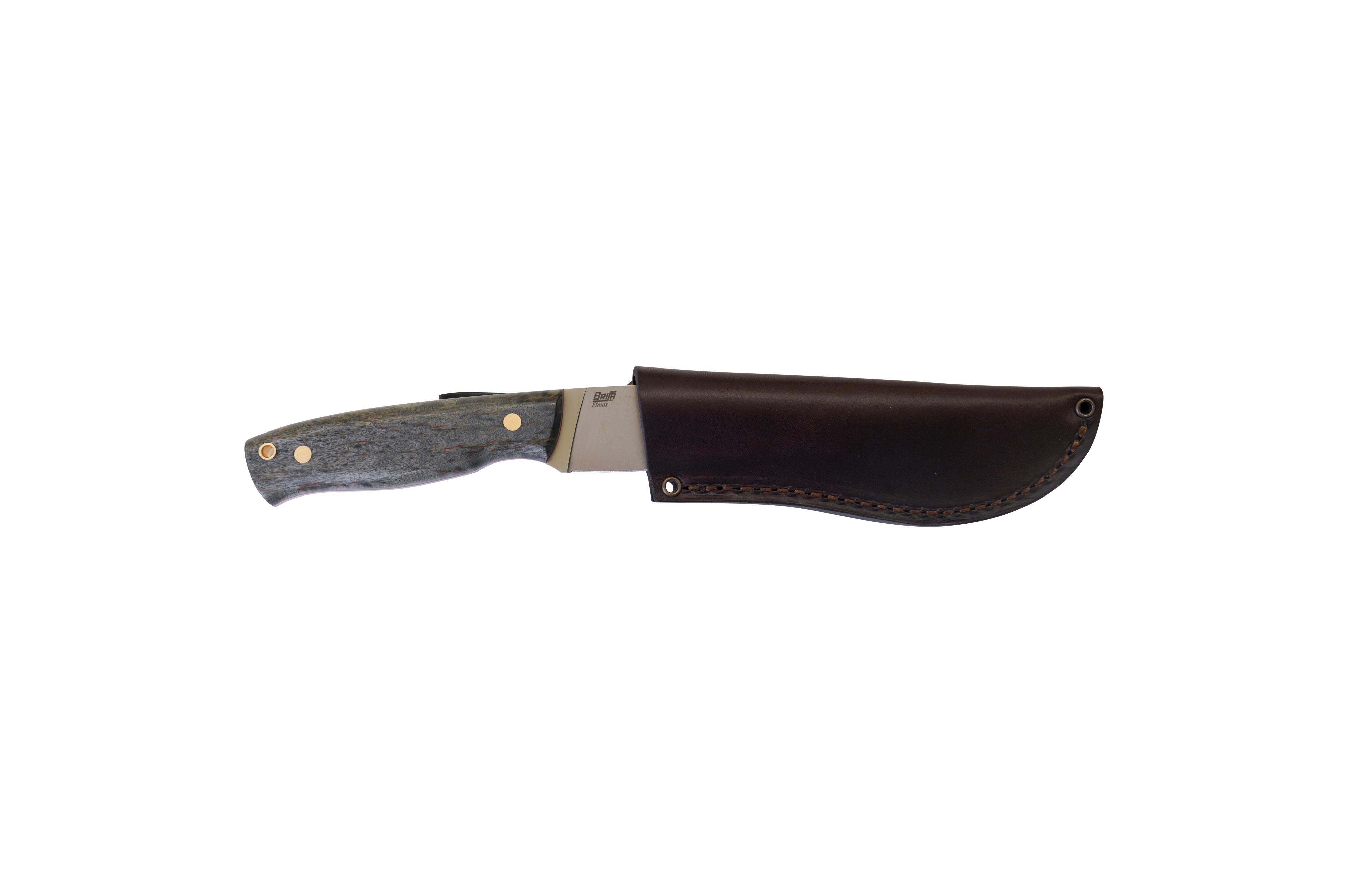 Brisa - Skinner 90 - CurlyBirch - Flat - Leather - 20 cm - Hunting knives