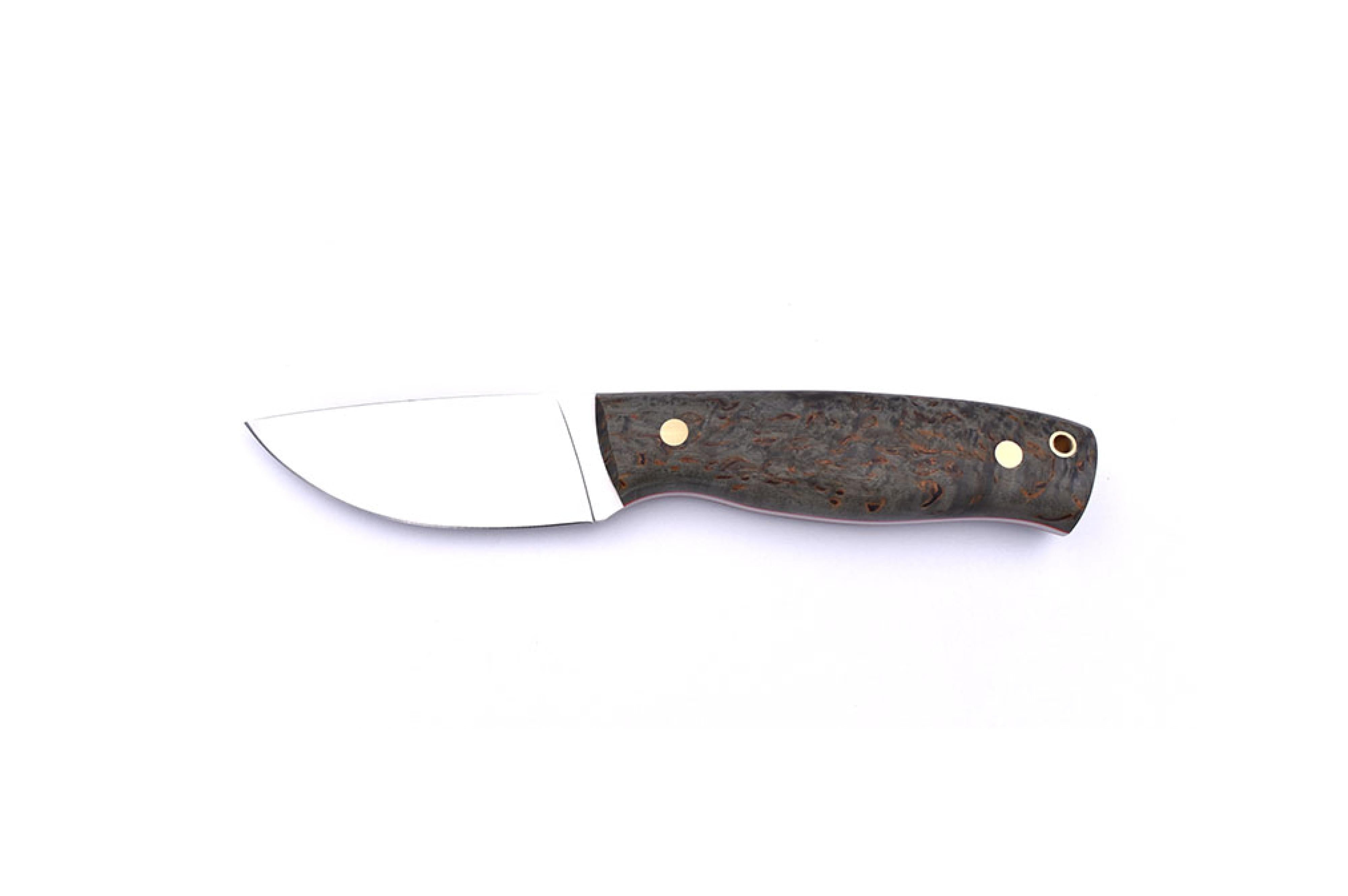 Brisa - Skinner 90 - CurlyBirch - Flat - Leather - 20 cm - Hunting knives