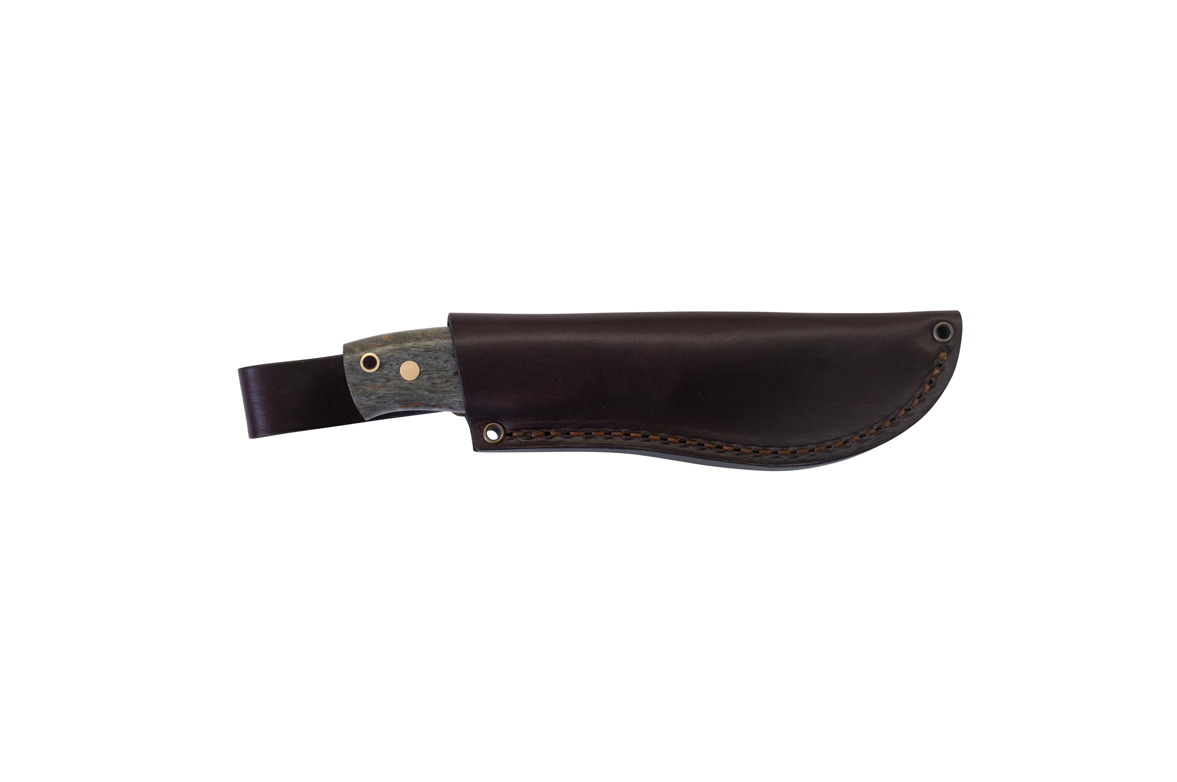 Brisa - Skinner 90 - CurlyBirch - Flat - Leather - 20 cm - Hunting knives