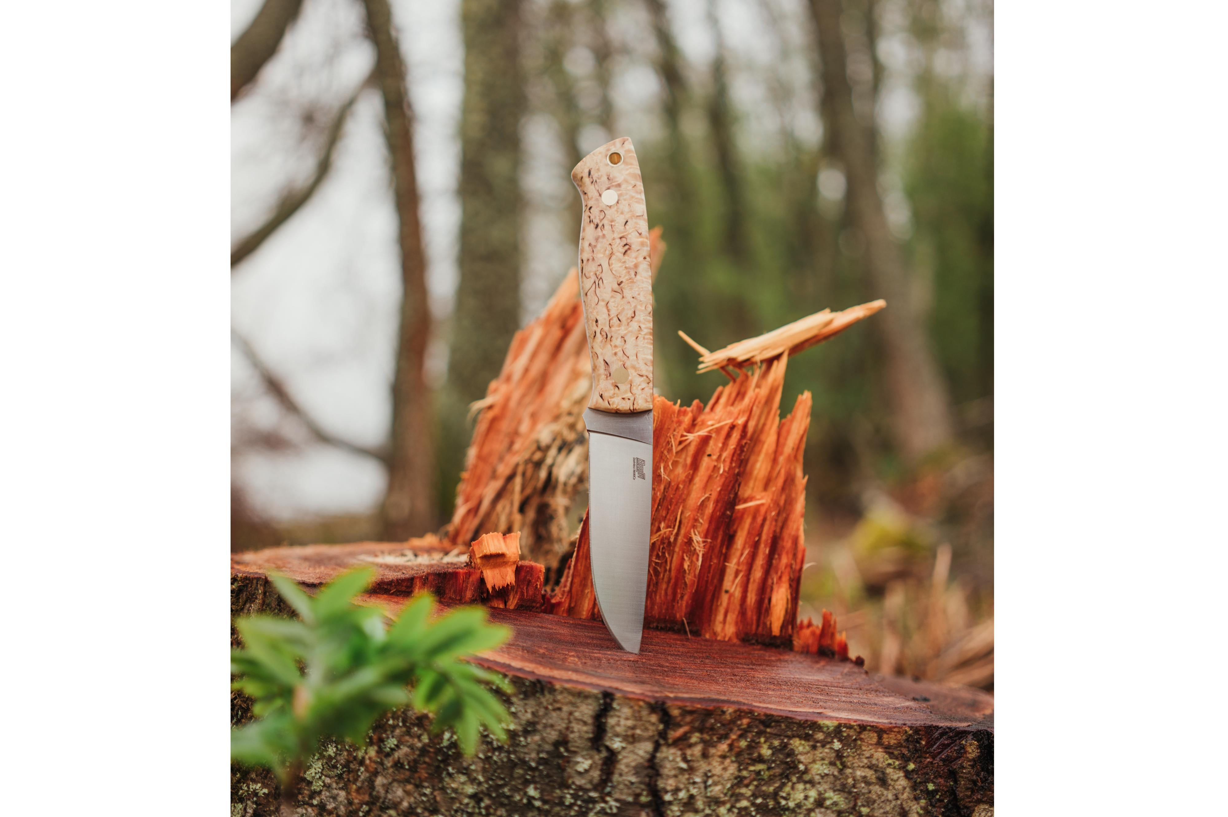 Brisa - Trapper 95 - CurlyBirch - Flat - Bushcraft - 21 cm - Bushcraft knives