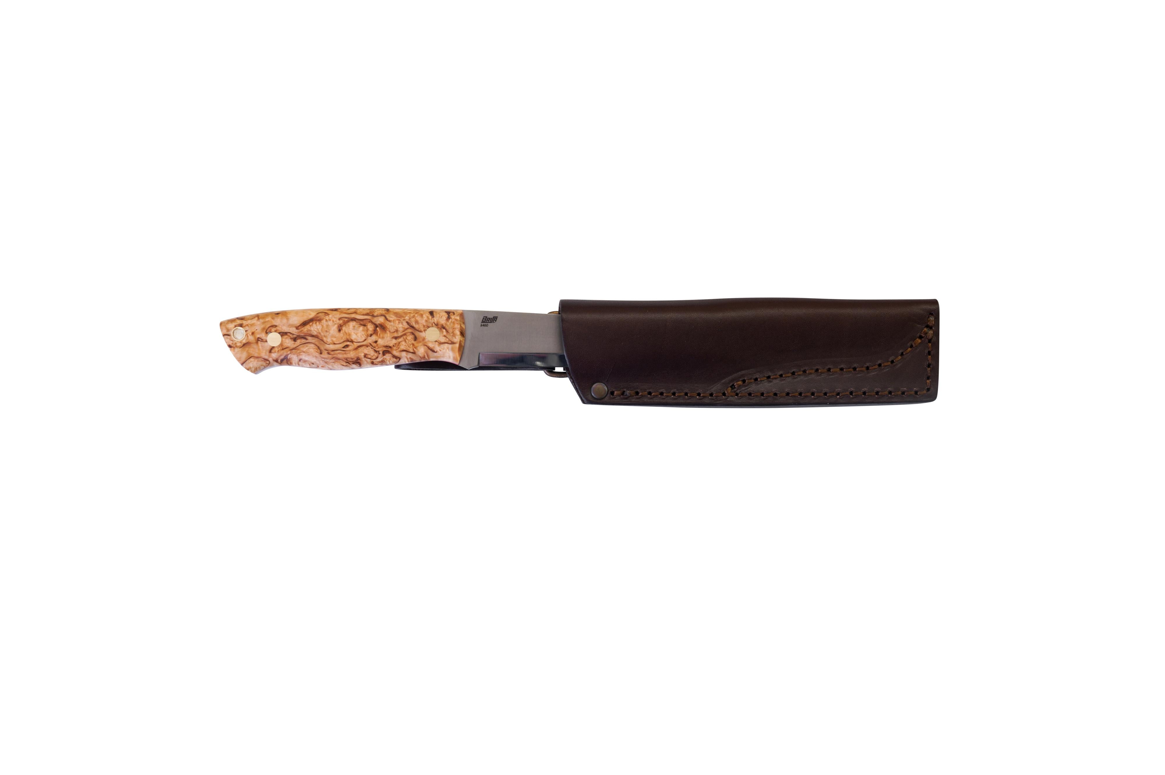 Brisa - Trapper 95 - CurlyBirch - Scandi - Bushcraft - 21 cm - Bushcraft knives
