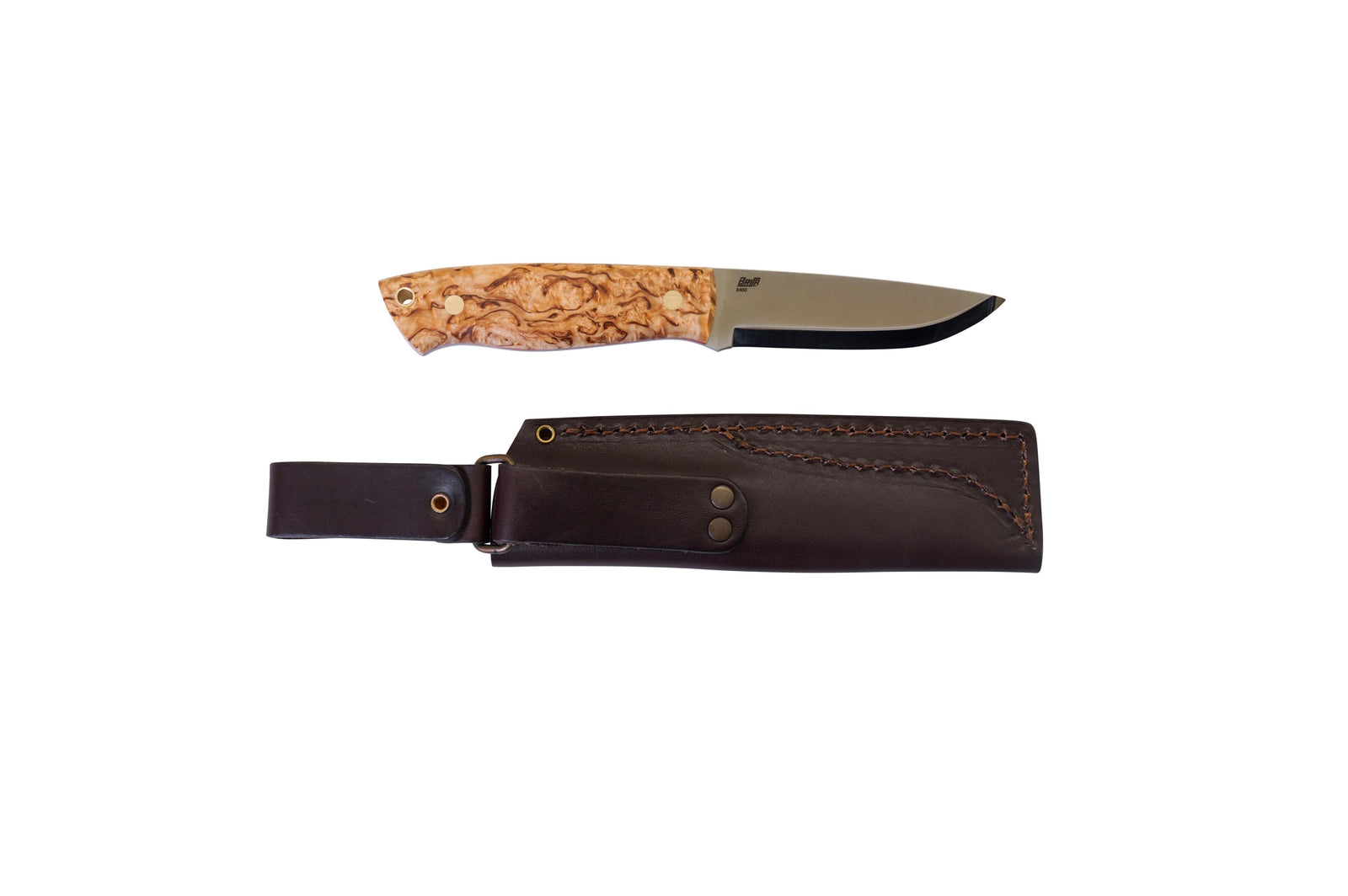 Brisa - Trapper 95 - CurlyBirch - Scandi - Bushcraft - 21 cm - Bushcraft knives