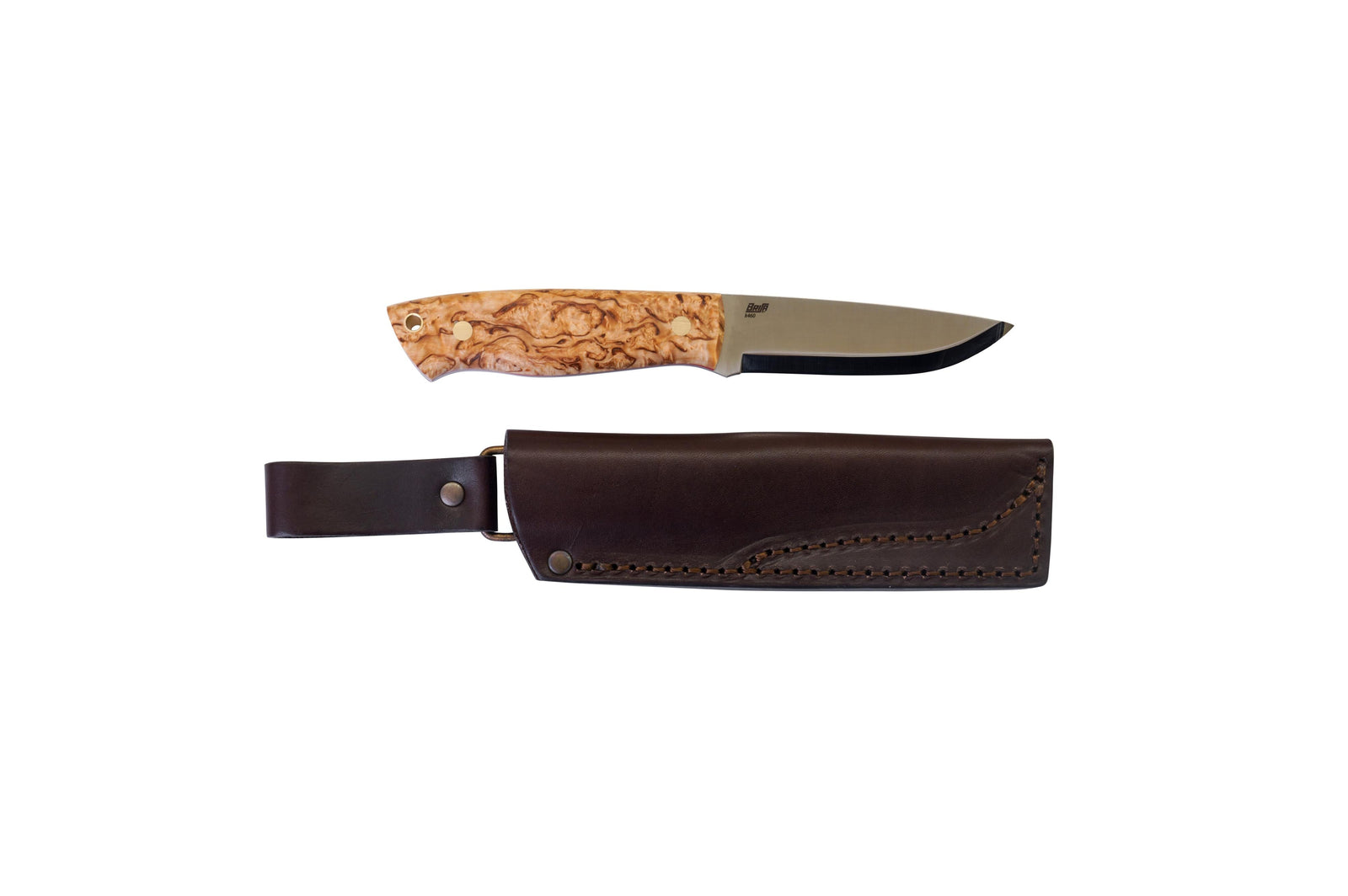 Brisa - Trapper 95 - CurlyBirch - Scandi - Bushcraft - 21 cm - Bushcraft knives