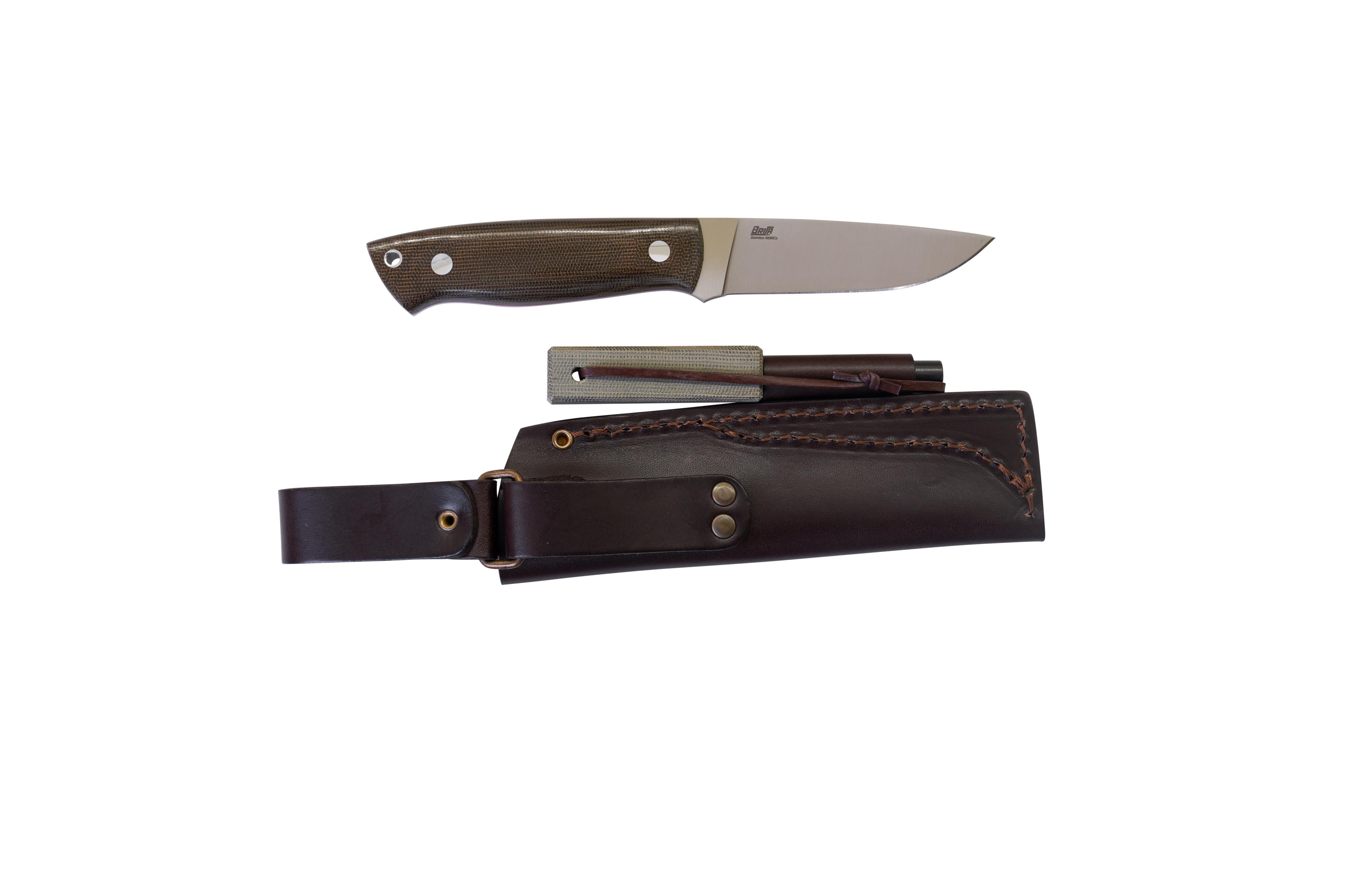 Brisa - Trapper 95 - GreenMicarta - Flat - Firesteel - 21 cm - Bushcraft knives