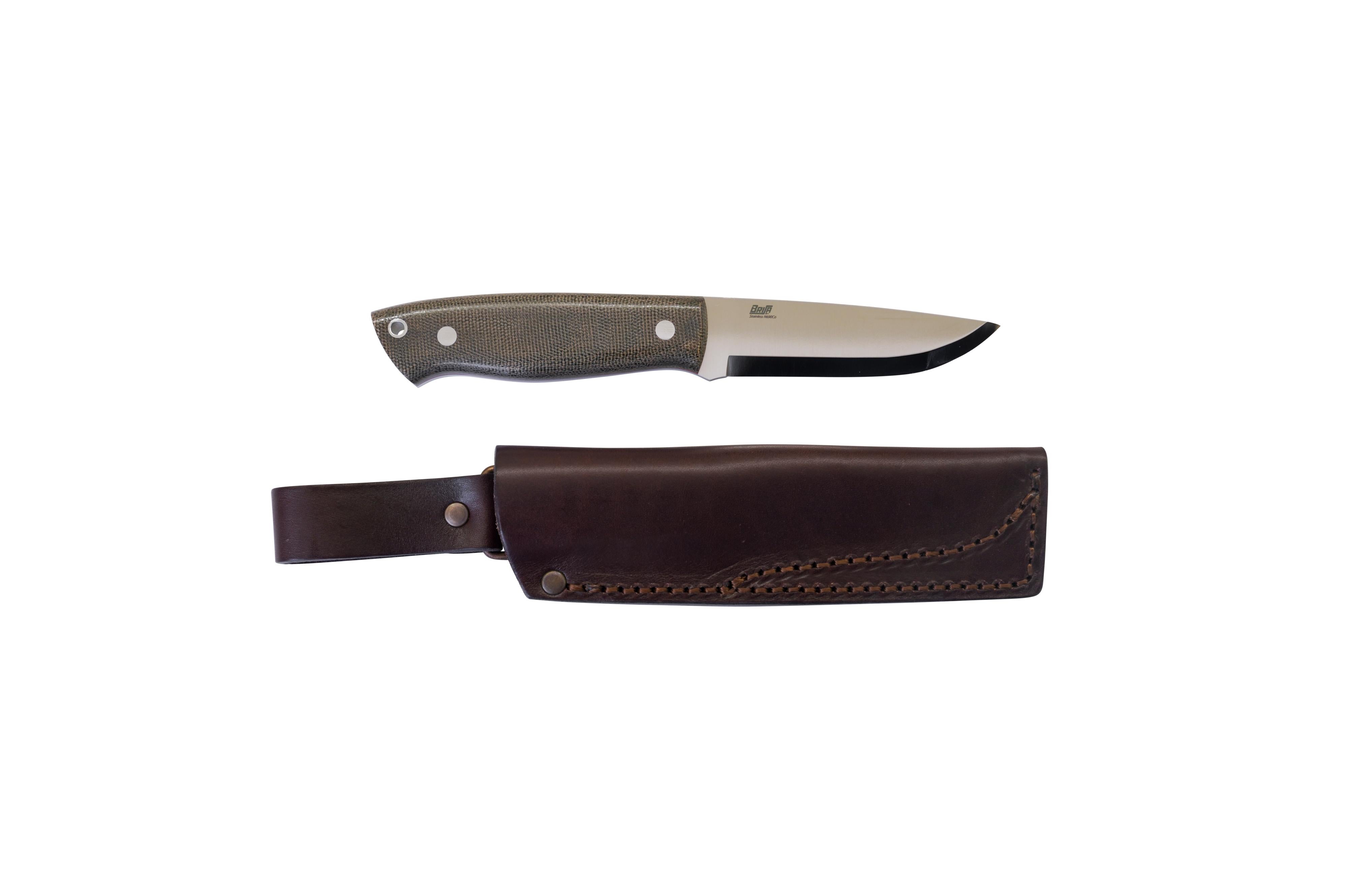 Brisa - Trapper 95 - GreenMicarta - Scandi - Bushcraft - 21 cm - Bushcraft knives