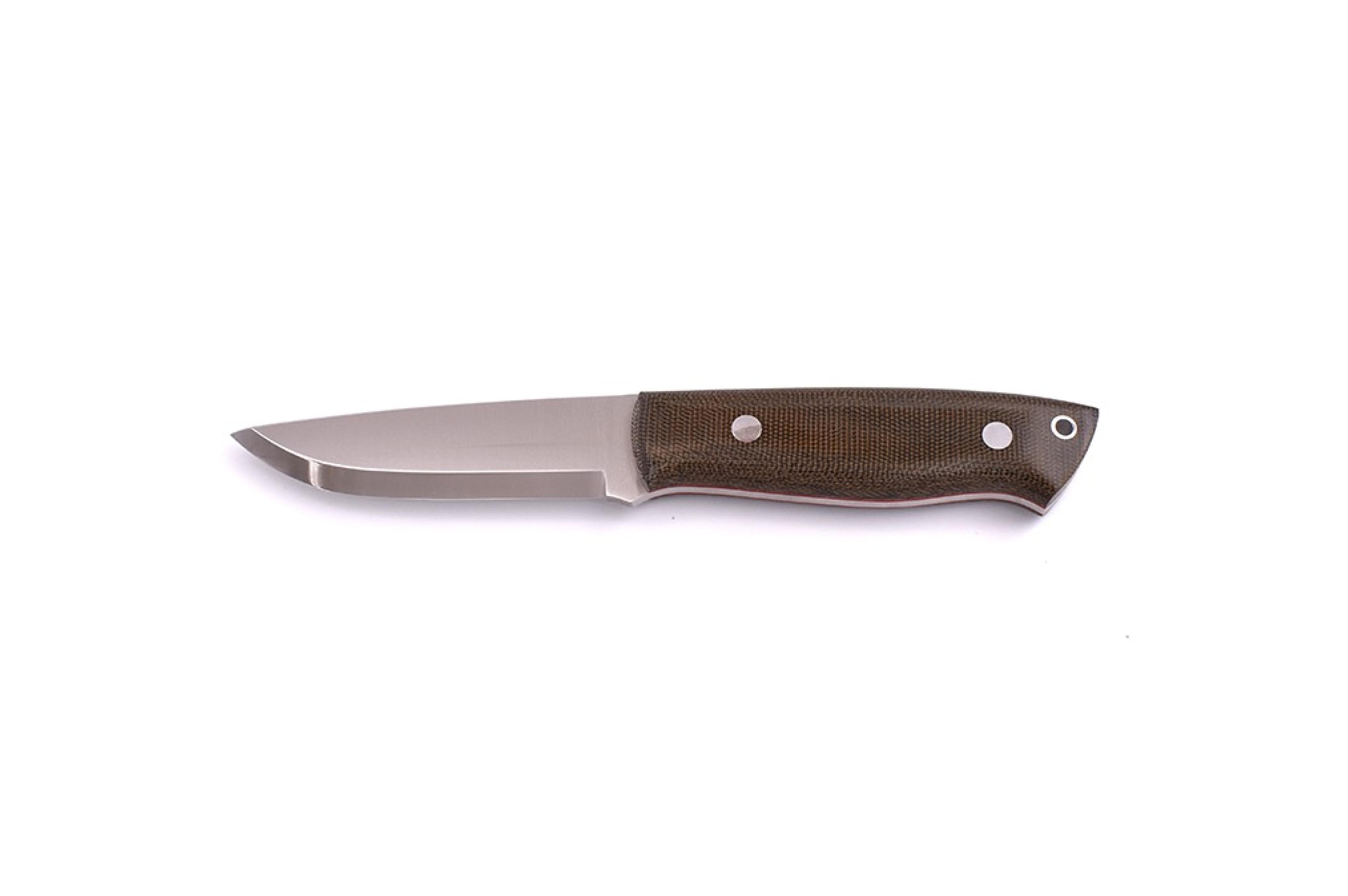 Brisa - Trapper 95 - GreenMicarta - Scandi - Leather - 21 cm - Bushcraft knives