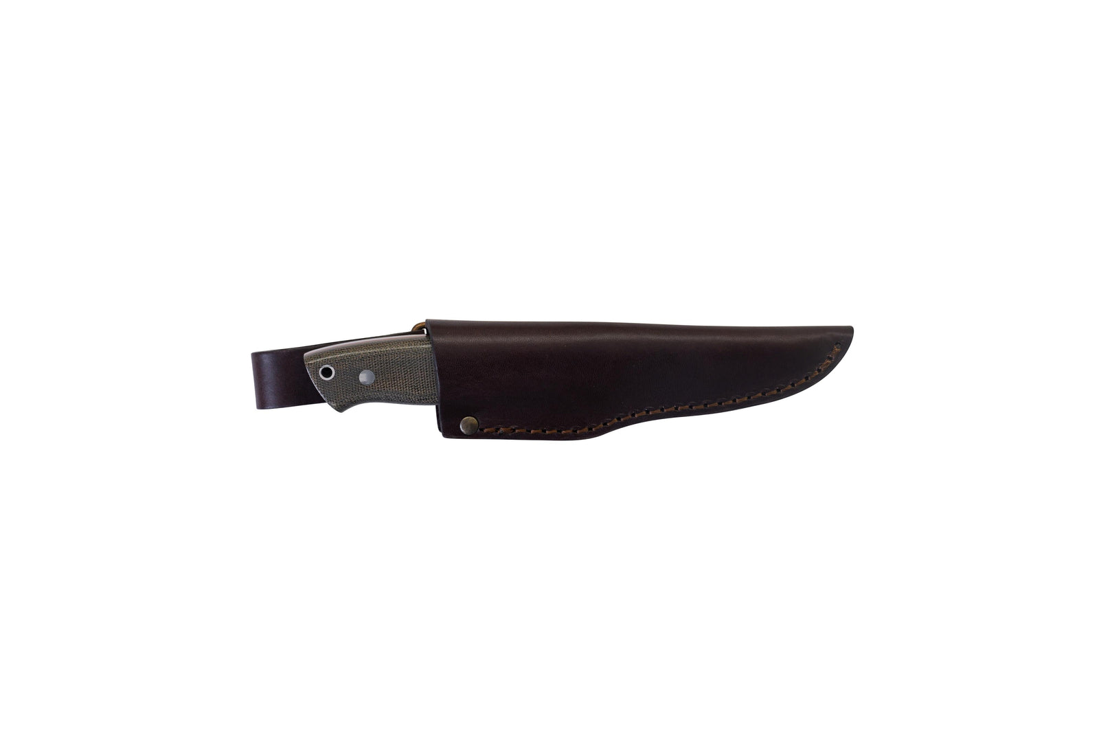 Brisa - Trapper 95 - GreenMicarta - Scandi - Leather - 21 cm - Bushcraft knives