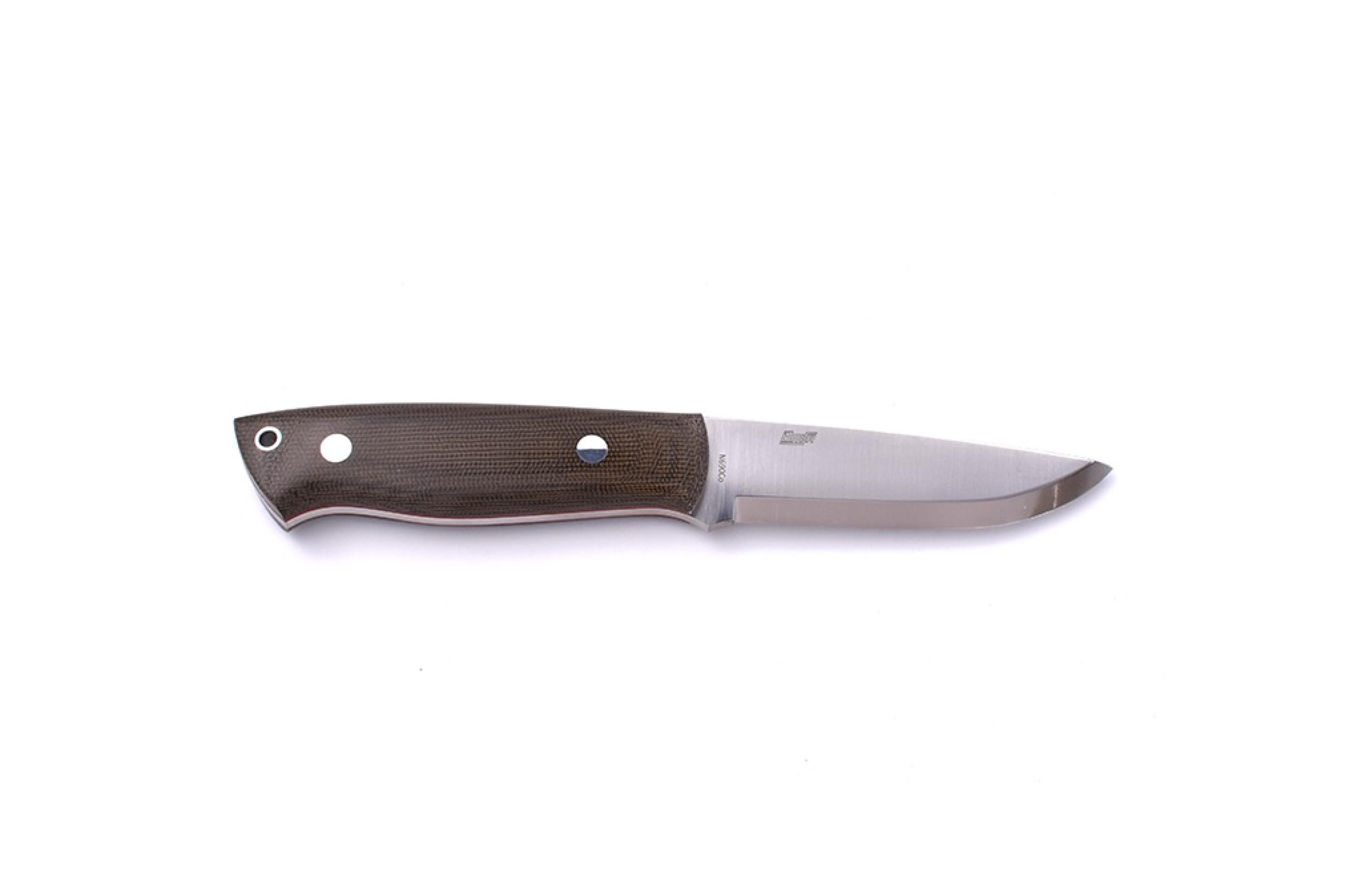 Brisa - Trapper 95 - GreenMicarta - Scandi - Leather - 21 cm - Bushcraft knives