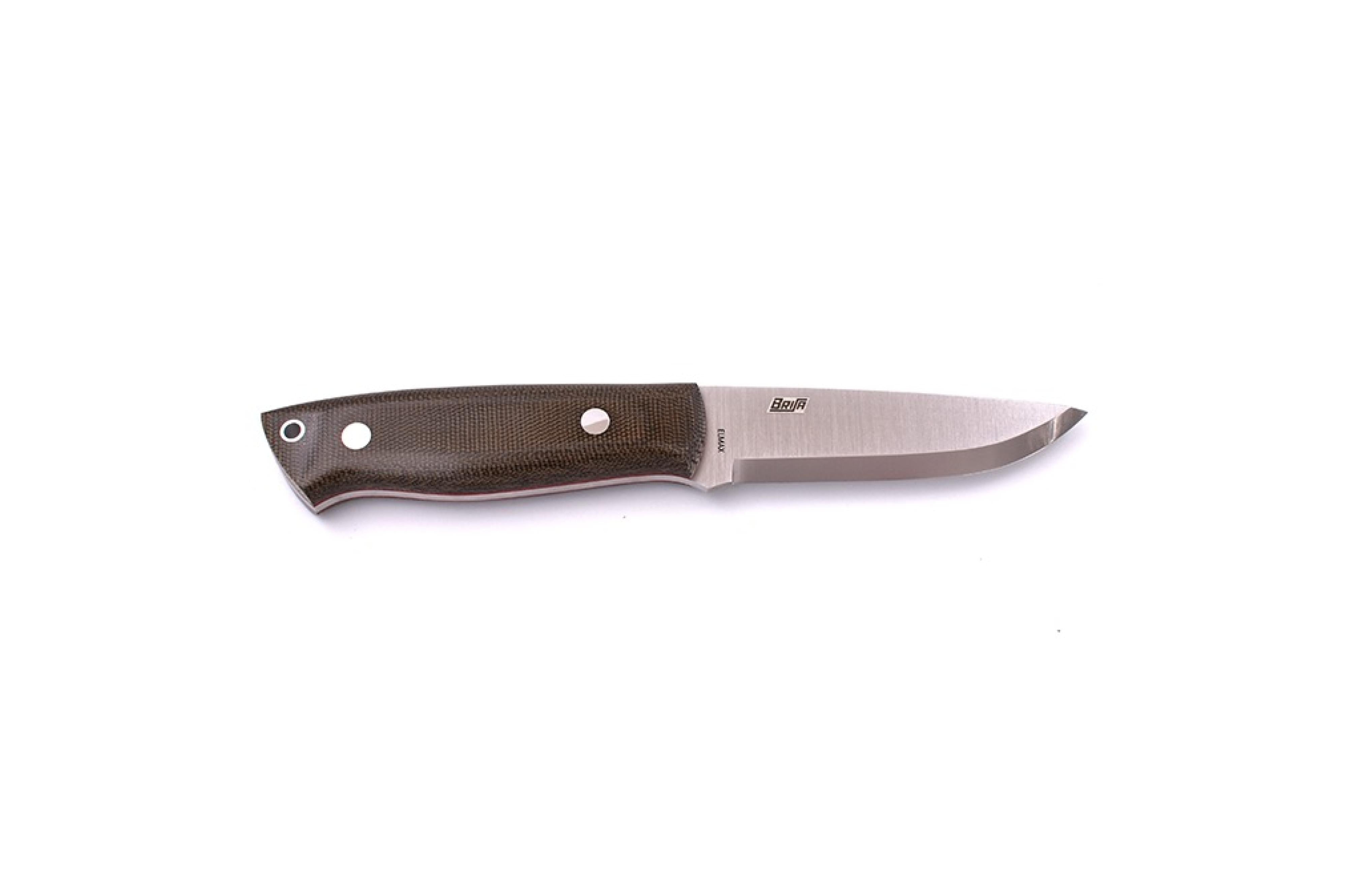 Brisa - Trapper 95 - GreenMicarta - Scandi - Leather - 21 cm - Bushcraft knives