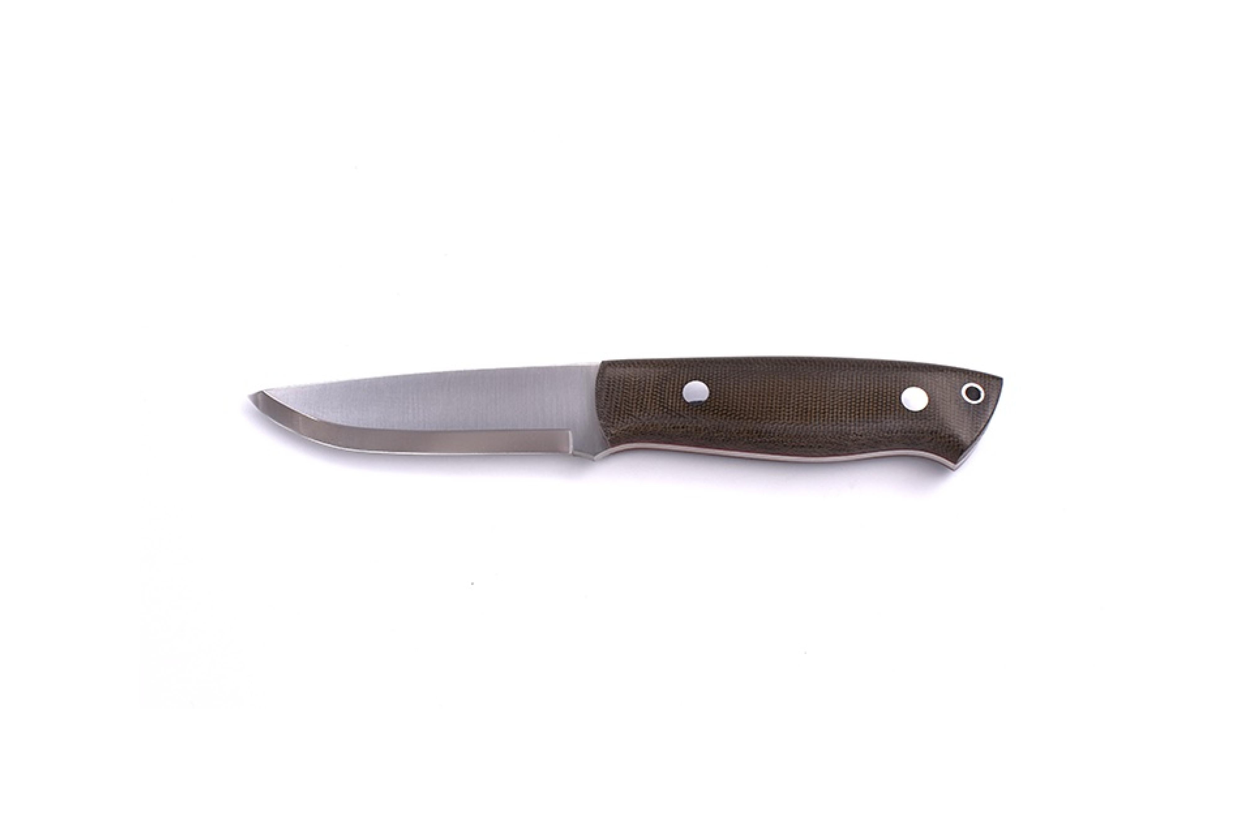Brisa - Trapper 95 - GreenMicarta - Scandi - Leather - 21 cm - Bushcraft knives