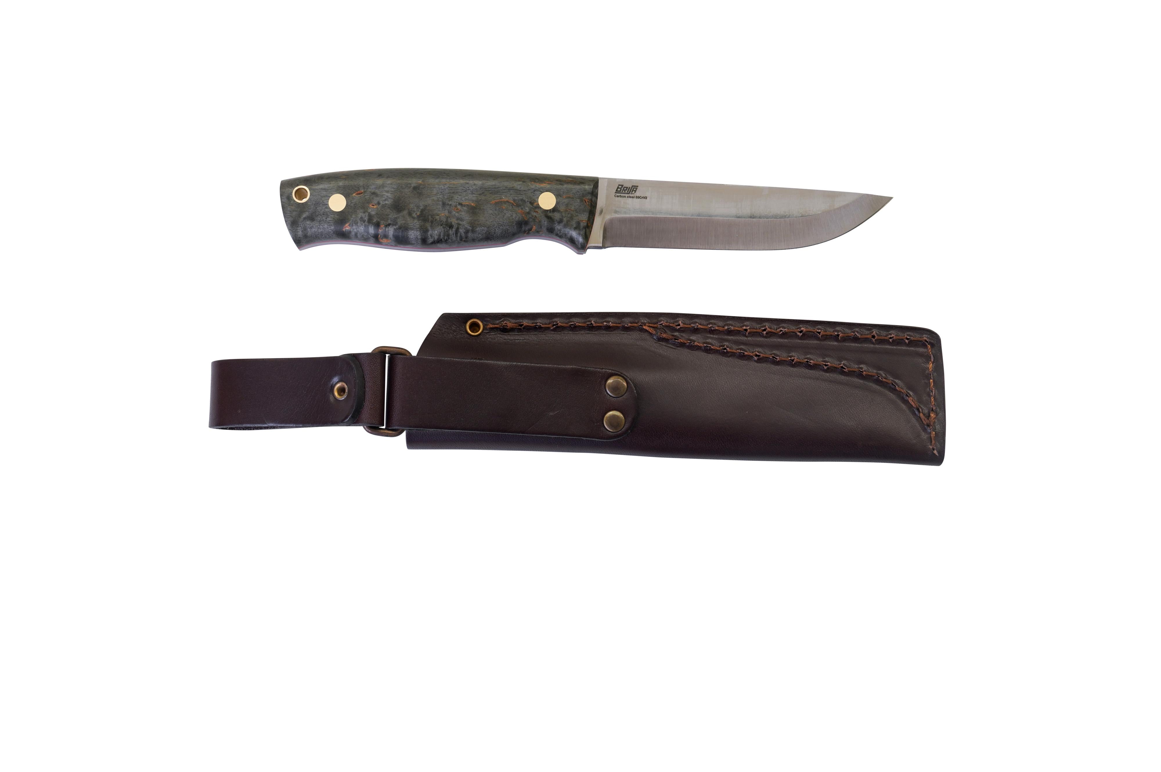 Brisa - Trooper 115 - BlackCurlyBirch - Scandi - Bushcraft - 23 cm - Bushcraft knives