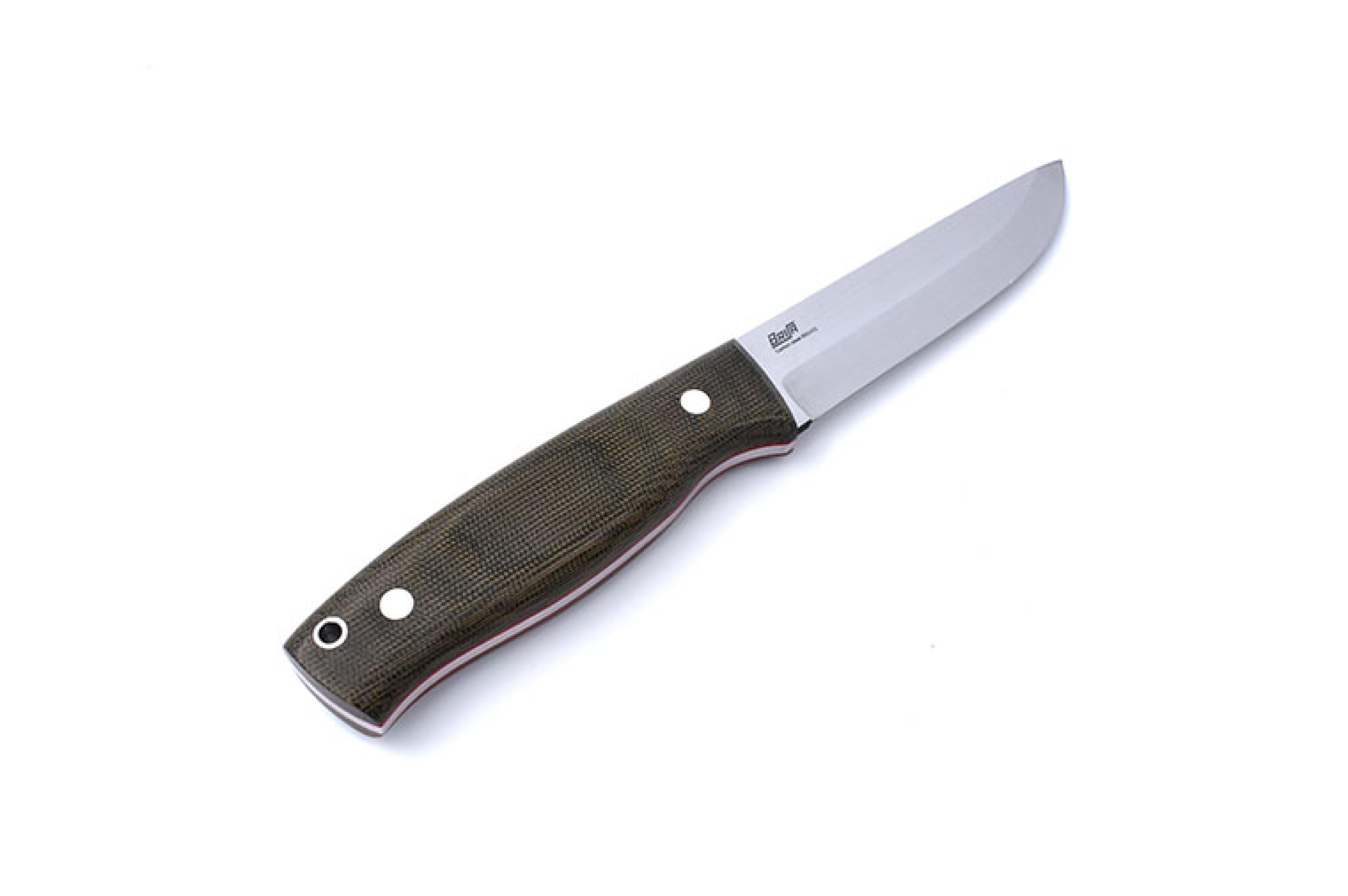 Brisa - Trooper 115 - GreenMicarta - Scandi - Firesteel - 23 cm - Bushcraft knives