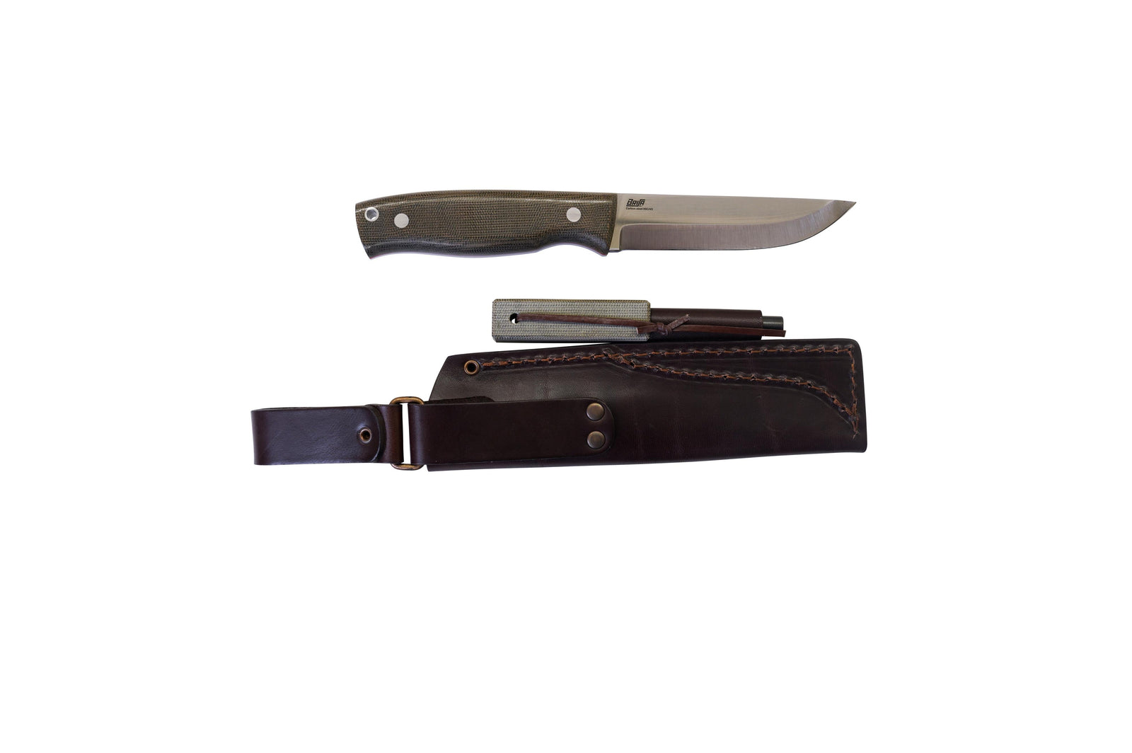 Brisa - Trooper 115 - GreenMicarta - Scandi - Firesteel - 23 cm - Bushcraft knives