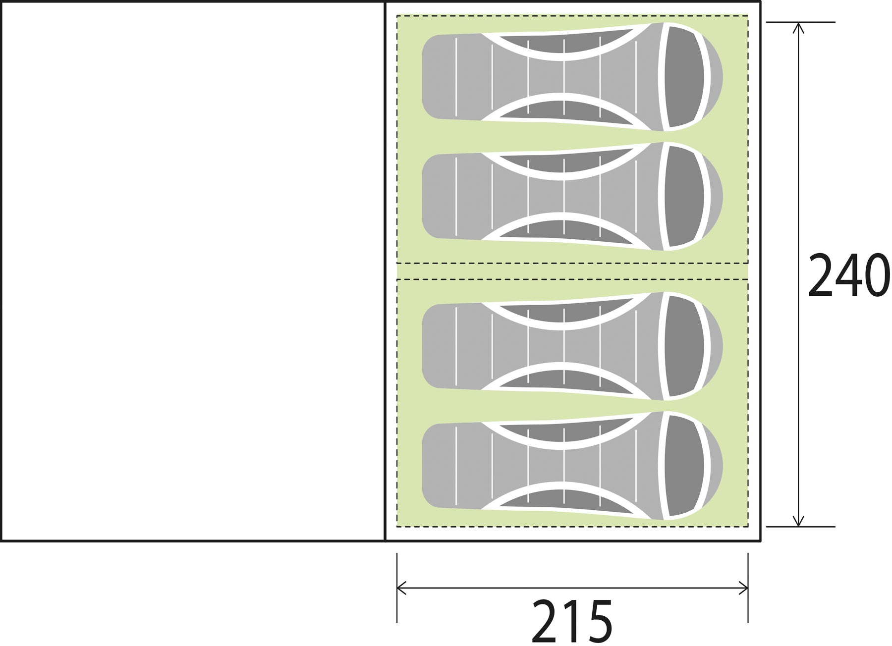 Brunner - Alegra 4 - 460x270xH185cm - 4 Personen Zelte