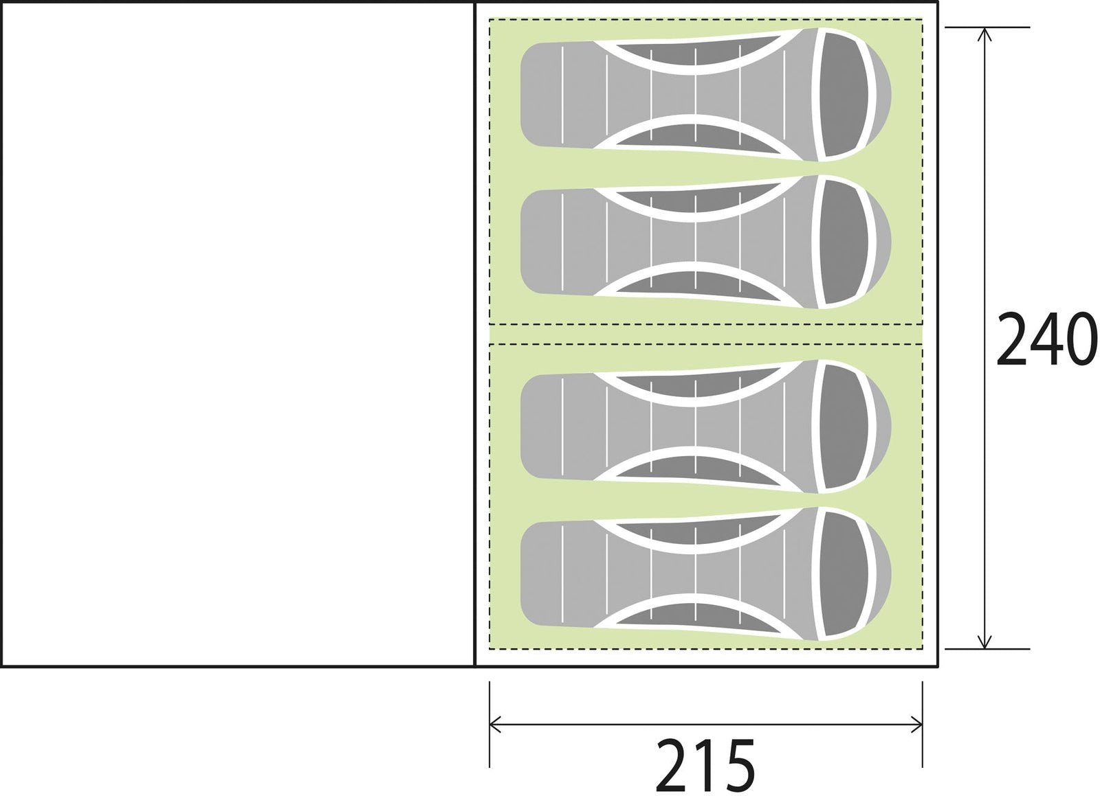 Brunner - Alegra 4 - 460x270xH185cm - 4 Personen Zelte