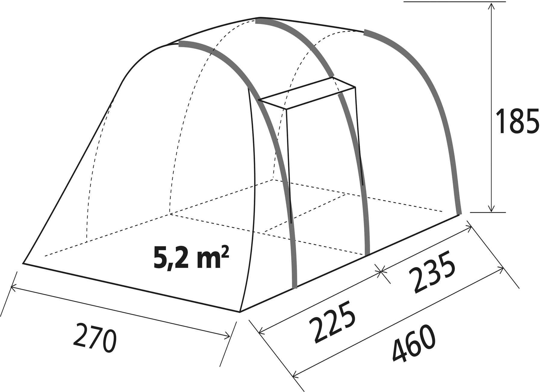 Brunner - Alegra 4 - 460x270xH185cm - 4 Personen Zelte