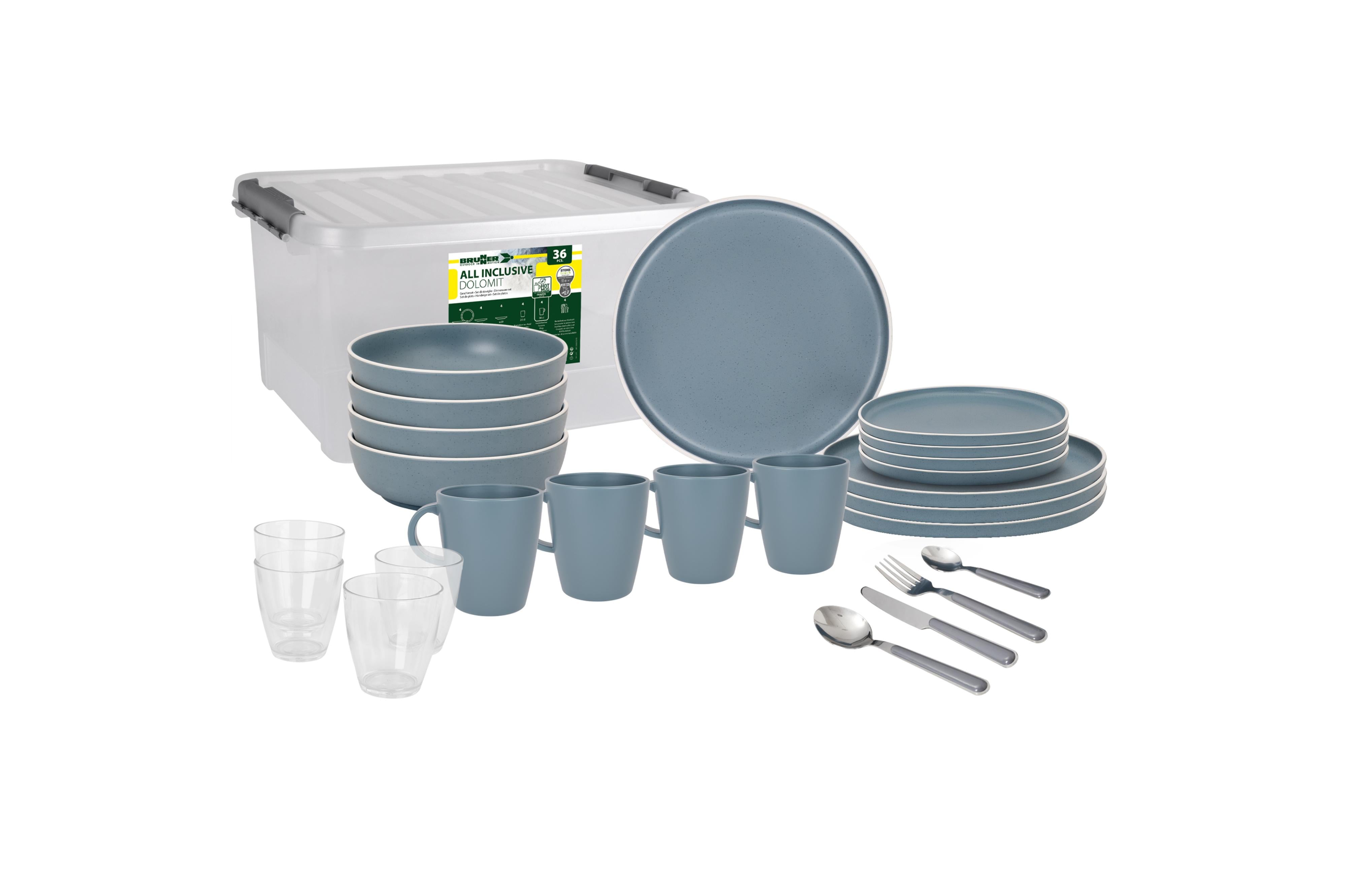 All inclusive Dolomit Blue - 4x 20cl, 4x Ø20 cm, 4x Ø20 cm, 4x Ø25 cm, 4x 30cl - Essen & Küche