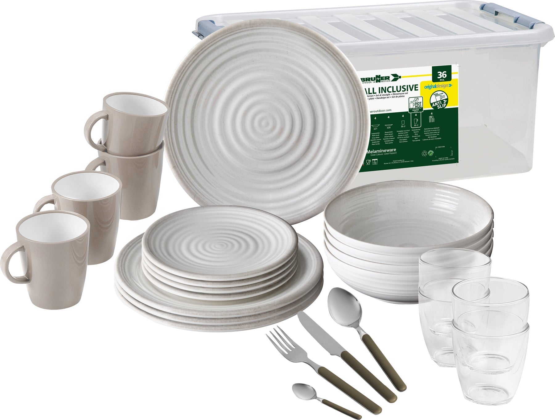 Brunner - All inclusive Savanna - 4xØ26cm, 4xØ21cm, 4xØ21cm, 4x30cl, 4x20cl - Essen & Küche