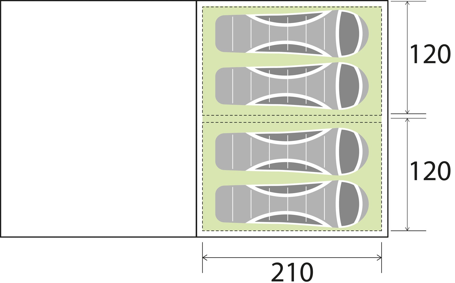Brunner - Arqus 4 - 265x445xH190 cm - 4 Personen Zelte