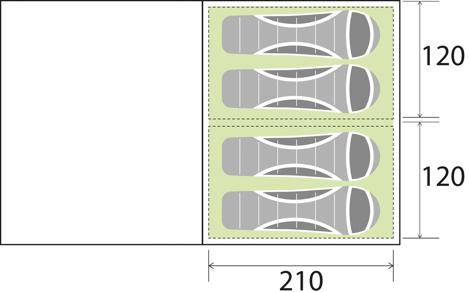 Brunner - Arqus 4 - 265x445xH190 cm - 4 Personen Zelte