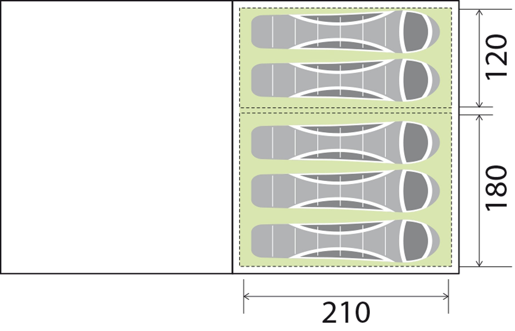Brunner - Bullet 5 - 330x610xH200 cm - 5 Personen Zelte