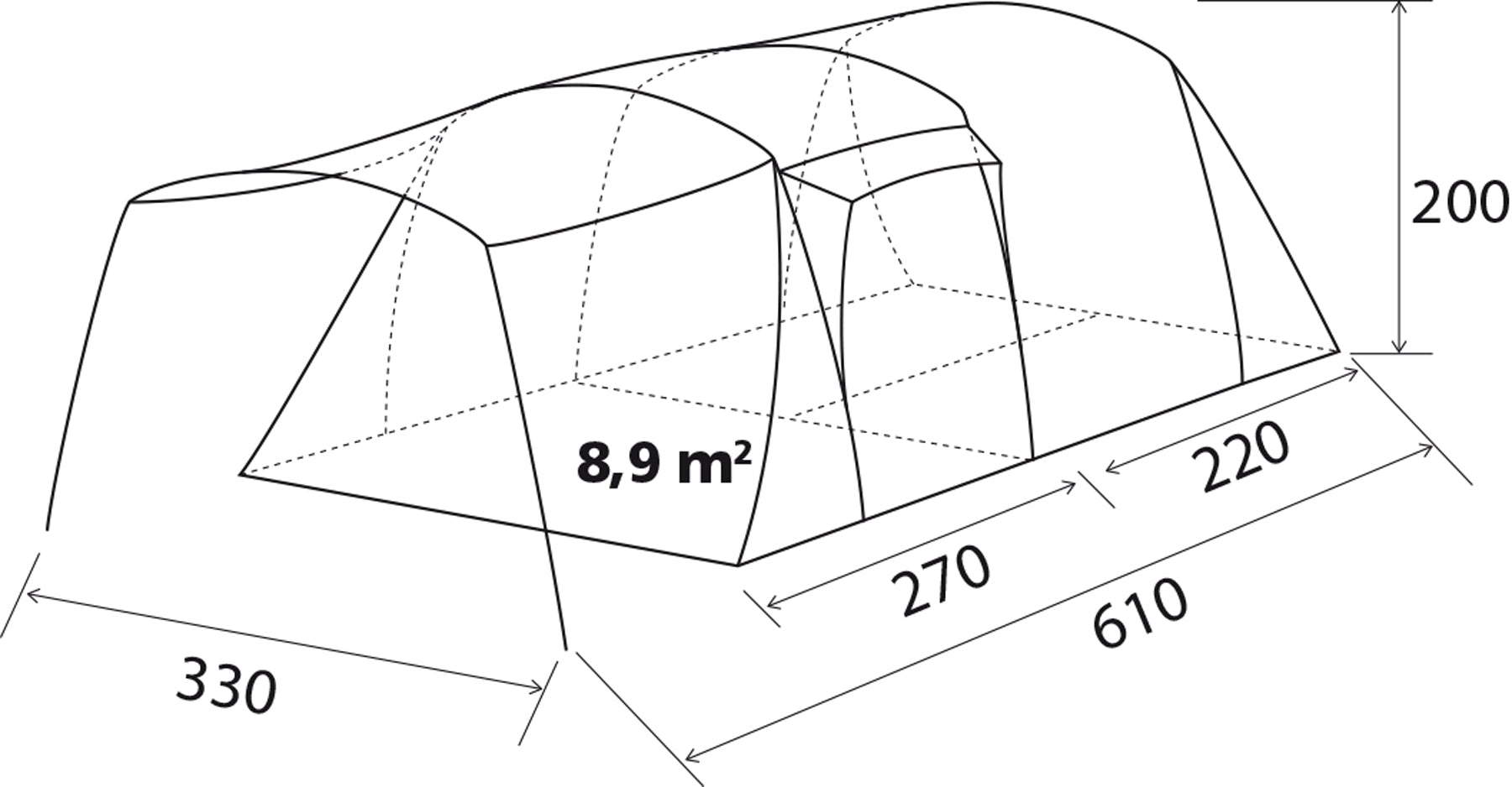 Brunner - Bullet 5 - 330x610xH200 cm - 5 Personen Zelte