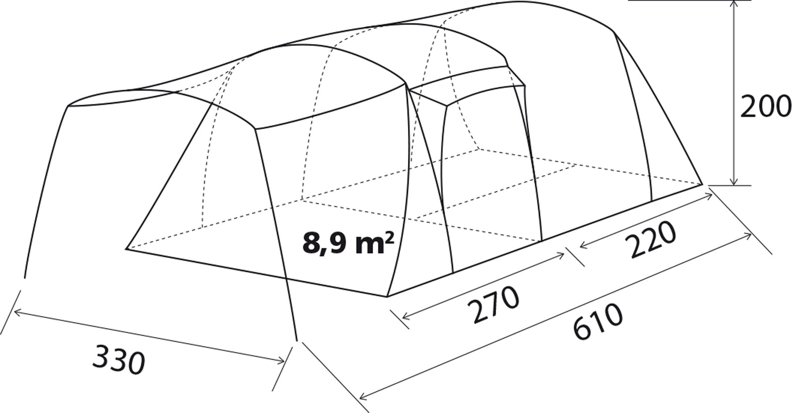 Brunner - Bullet 5 - 330x610xH200 cm - 5 Personen Zelte
