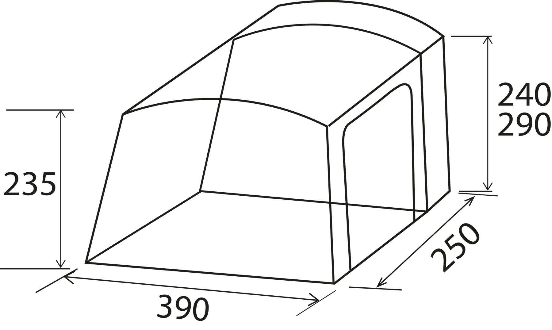 Brunner - Hogar HC - 390x250xH235 cm - Vorzelte