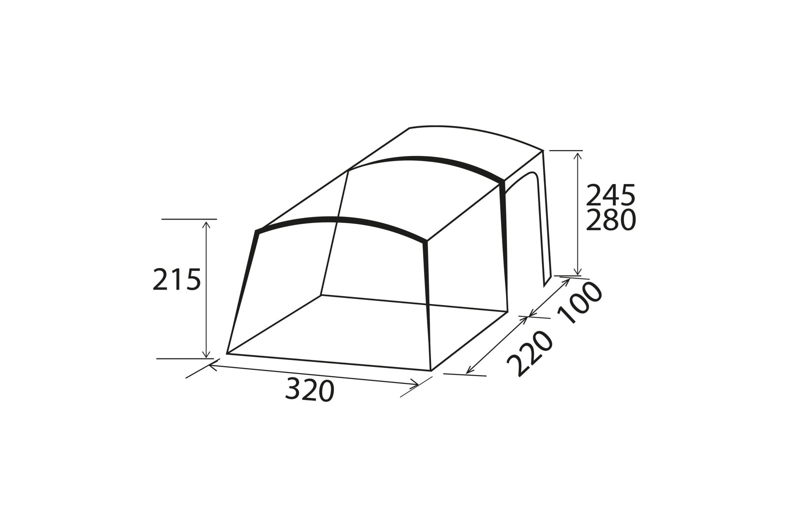 Brunner - Trails HC - 320x320xH215 cm - Vorzelte
