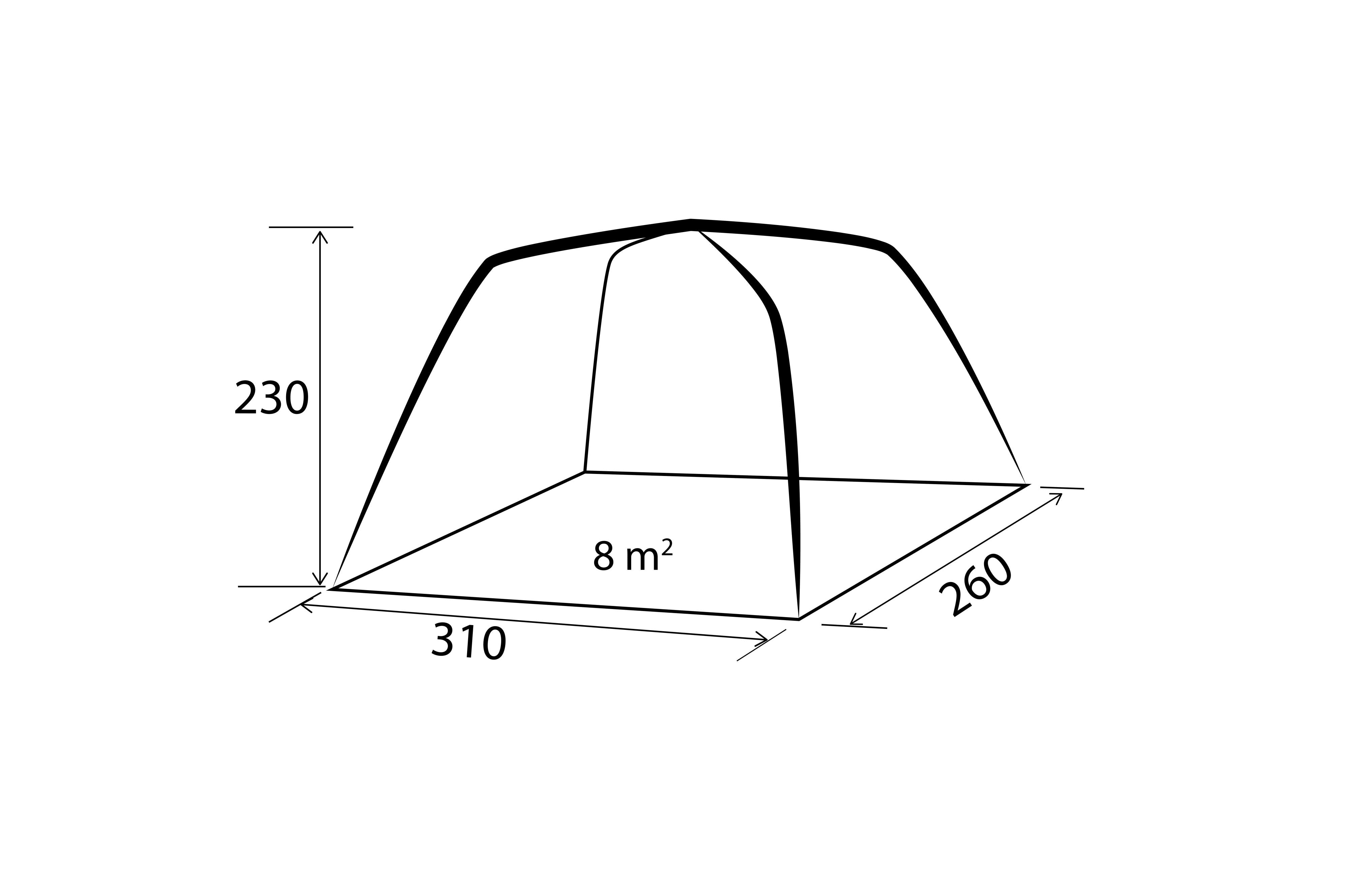 Trouper Auto-Up - 310x260xH230 cm - Vorzelte
