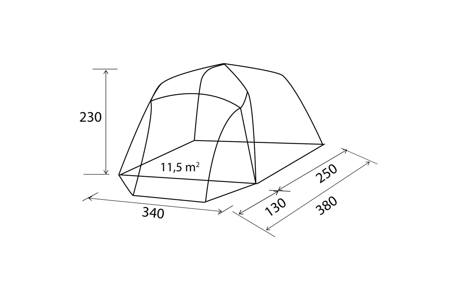 Brunner - Trouper XL - (130 + 250)x340xH230 cm - Vorzelte