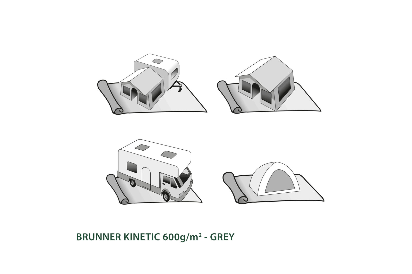 Brunner - Zeltteppich Kinetic 250x400 cm - 250x400 cm - Camping Zubehör