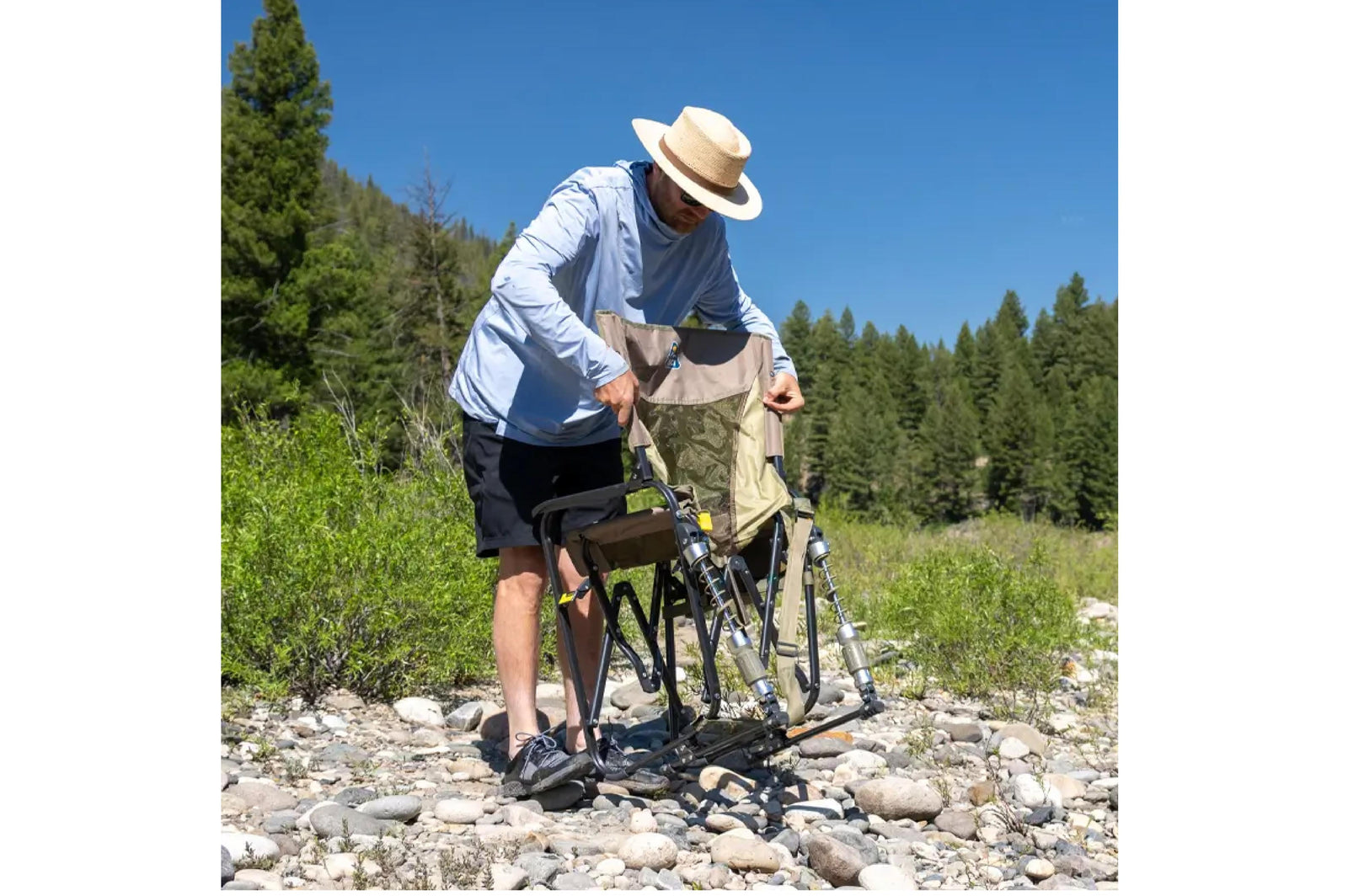 GCI - Adjustable Rocker Aged Fatigue - 61.5x61.5x98 cm - Camping Stühle