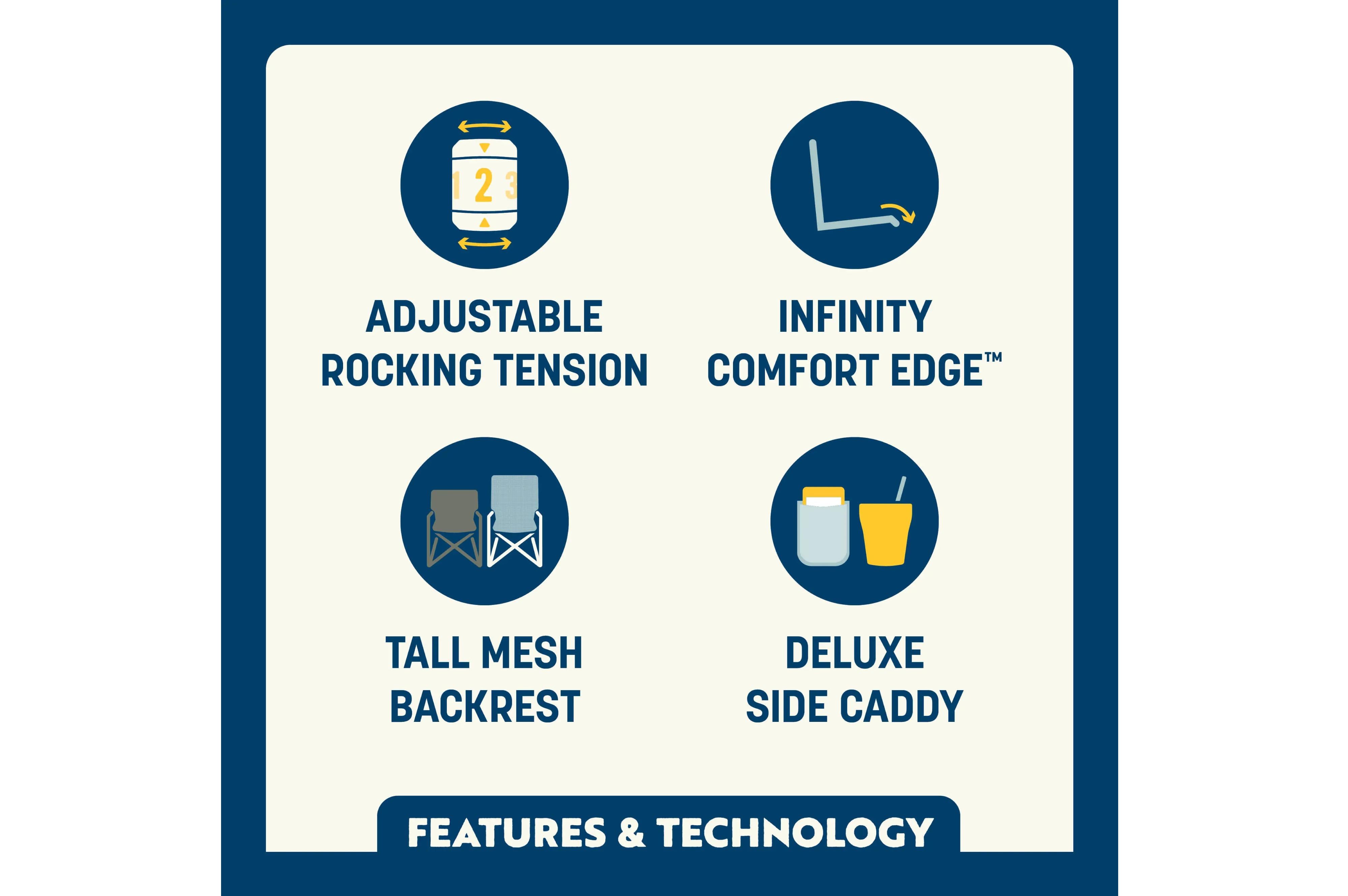 GCI - Adjustable Rocker Aged Fatigue - 61.5x61.5x98 cm - Camping Stühle