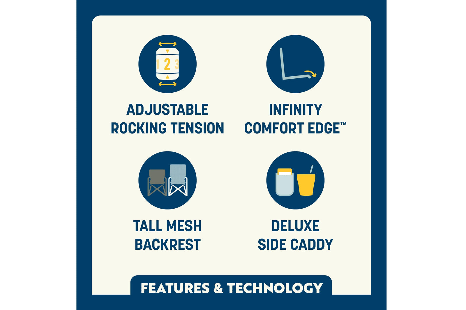 GCI - Adjustable Rocker Aged Fatigue - 61.5x61.5x98 cm - Camping Stühle