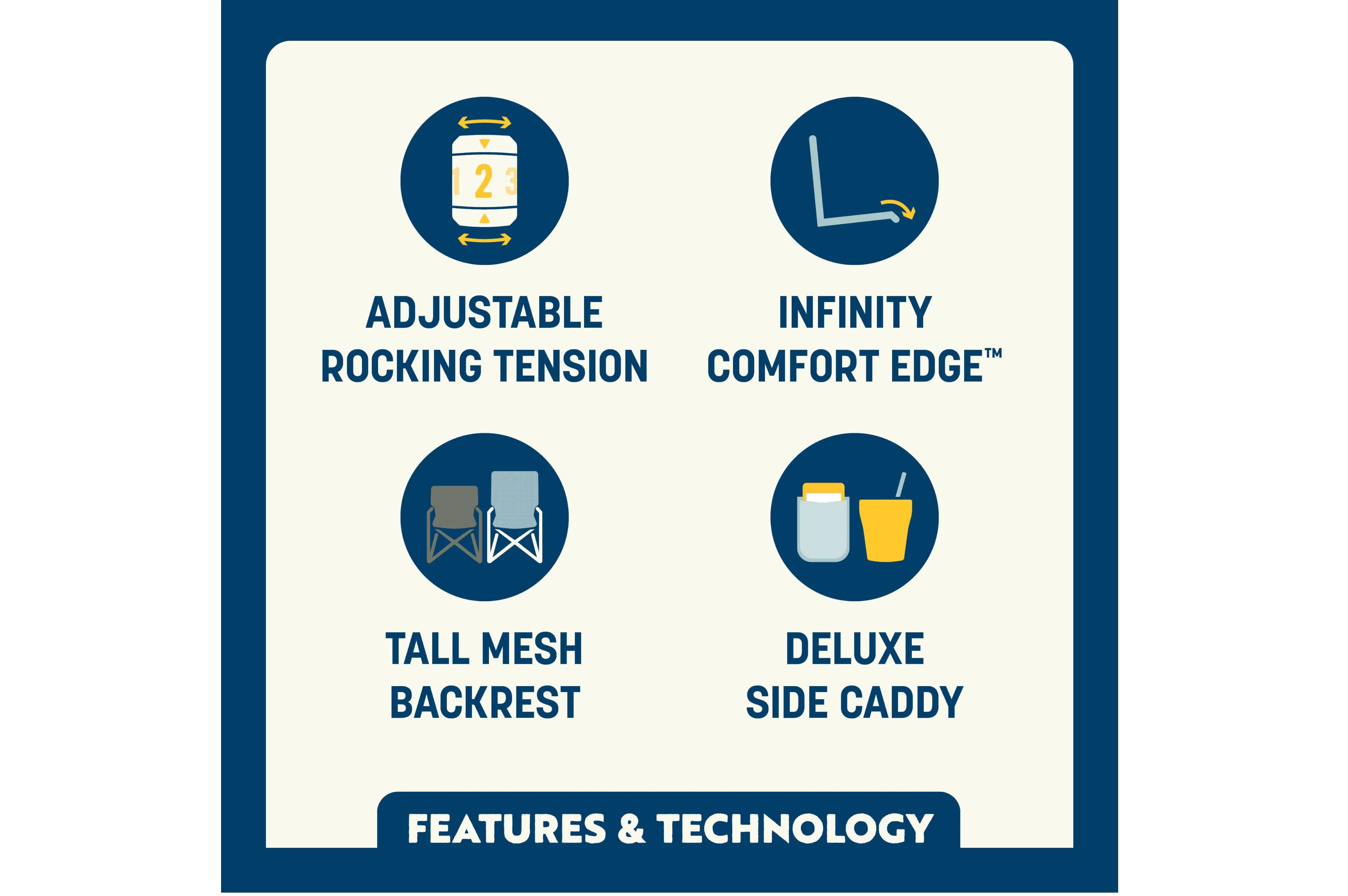 GCI - Adjustable Rocker Aged Fatigue - 61.5x61.5x98 cm - Camping Stühle