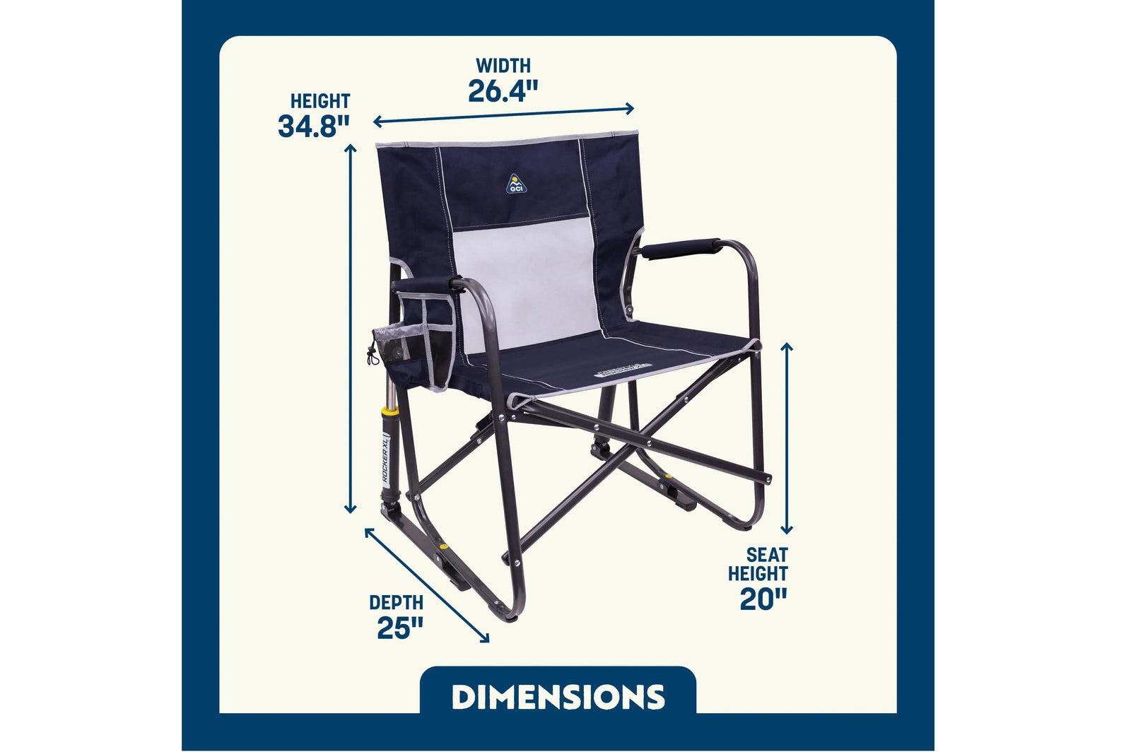 GCI - Freestyle Rocker XL Indigo Blue - 65 x 67 x 88.5 cm - Camping Stühle