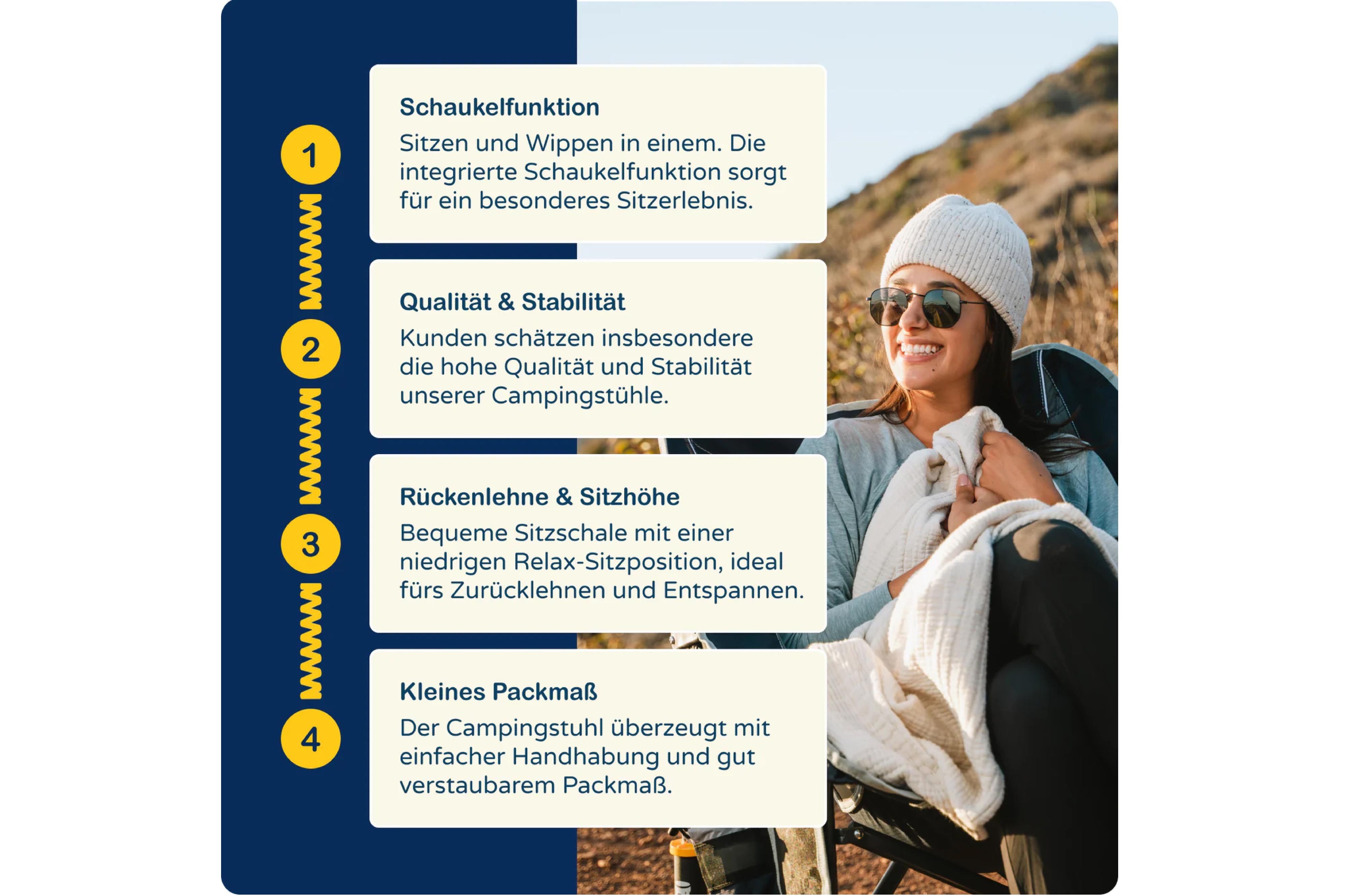 GCI - Pod Rocker Indigo Blue - 71.5 x 76 x 88 cm - Camping Stühle