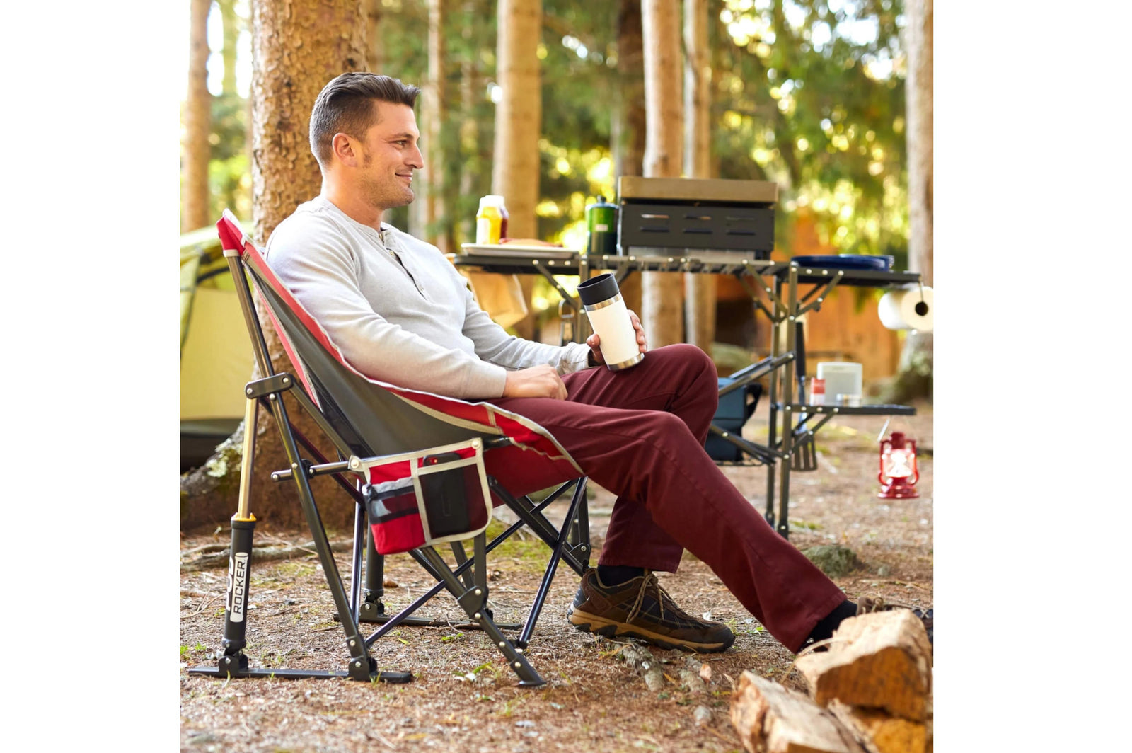 GCI - Pod Rocker Red - 71.5 x 76 x 88 cm - Camping Stühle