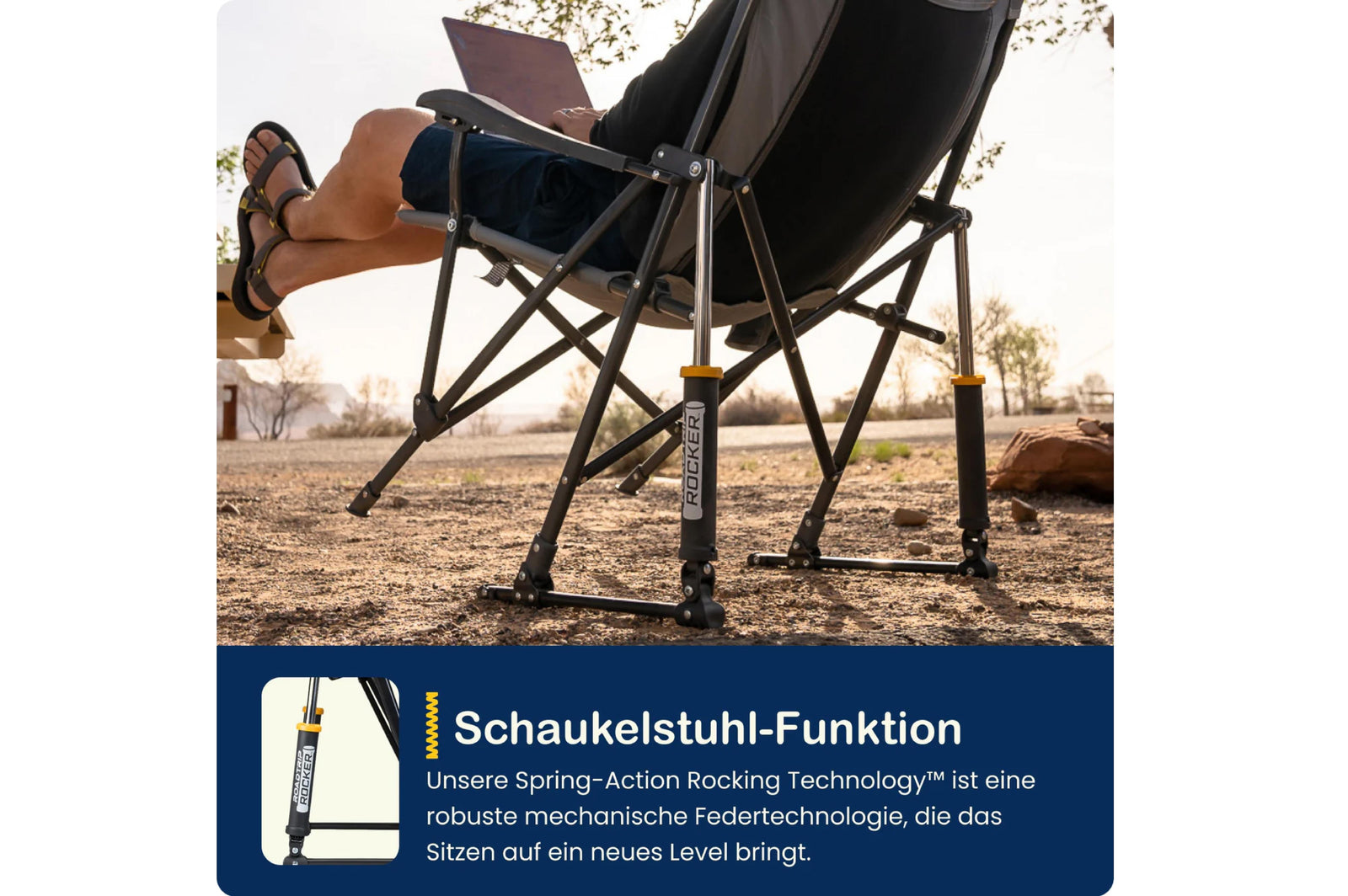 GCI - Road Trip Rocker Navy Topo - 75 x 65.5 x 99 cm - TopDeals