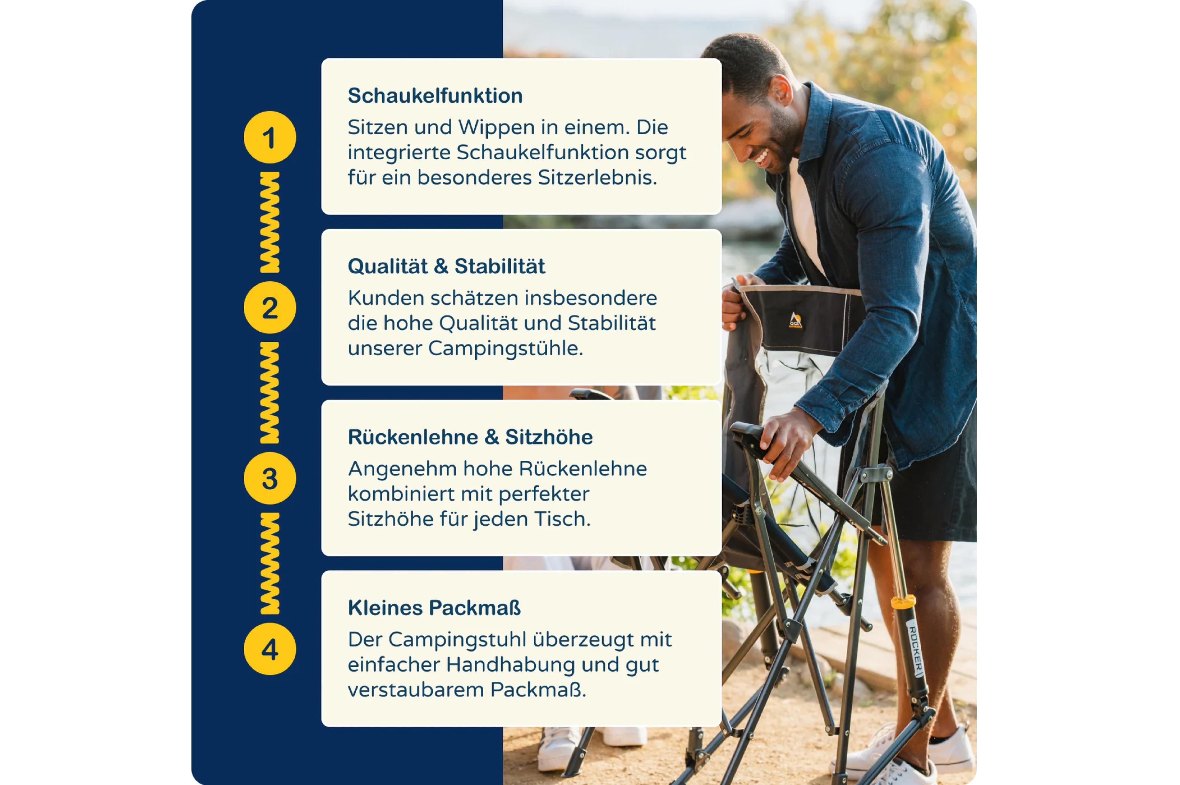 GCI - Road Trip Rocker Navy Topo - 75 x 65.5 x 99 cm - TopDeals