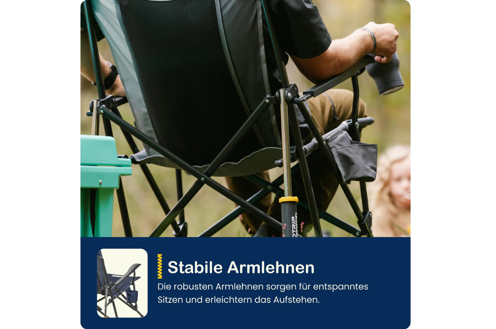 GCI - Road Trip Rocker Navy Topo - 75 x 65.5 x 99 cm - TopDeals